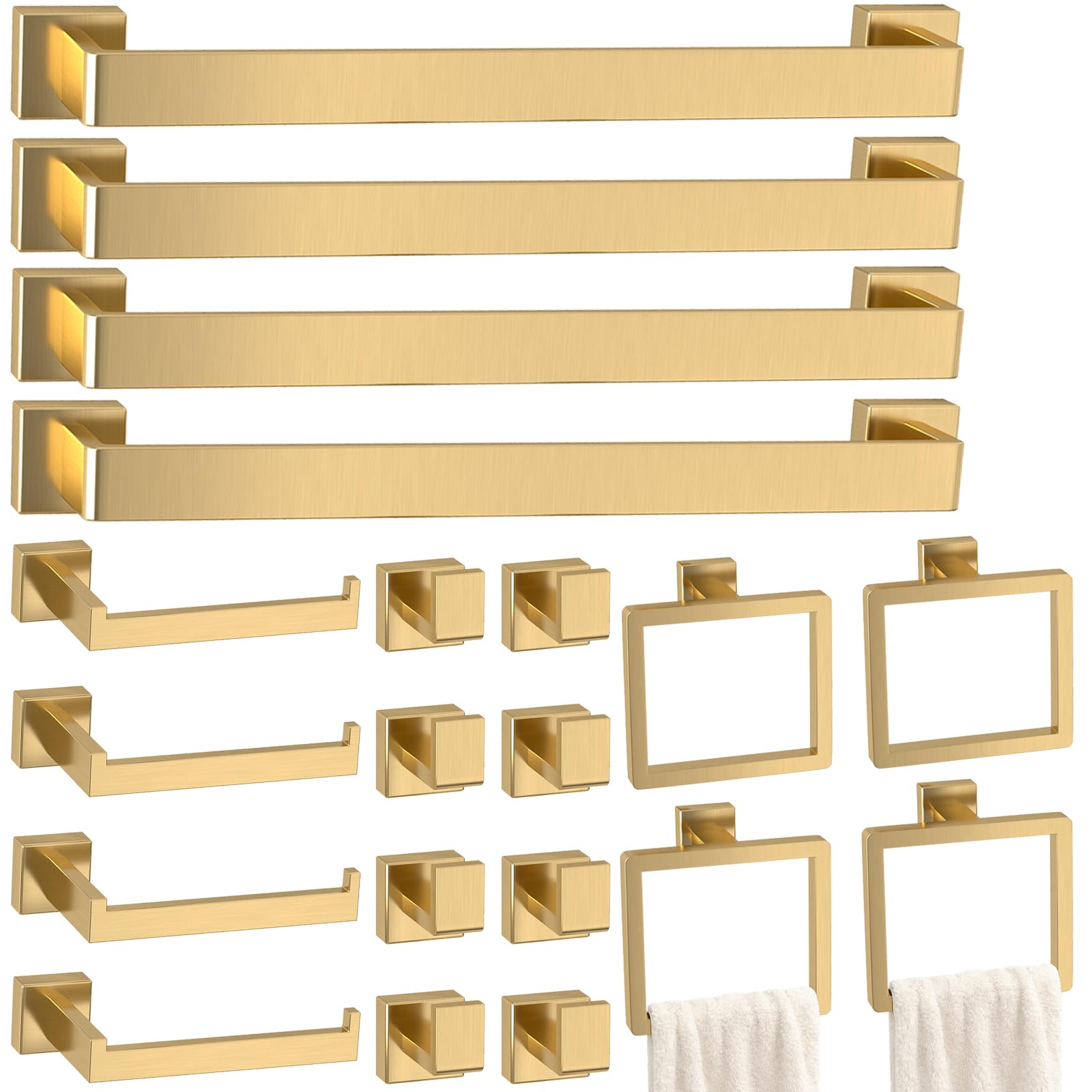 5-Pieces Gold Bathroom Accessories Set, 16 Inch Towel Bar Set — Amazon image 27