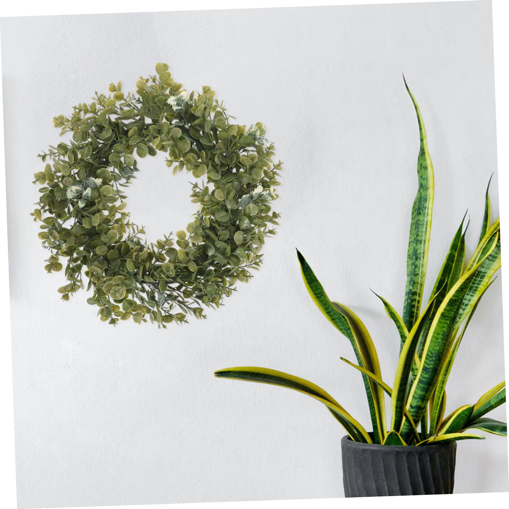 Ghirlanda Decorativa di Eucalipto Verde Artificiale Stile Americano in Plastica, senza Necessità di Potatura o Annaffiatura, per Decorazione Matrimoniale e Ambienti Esterni