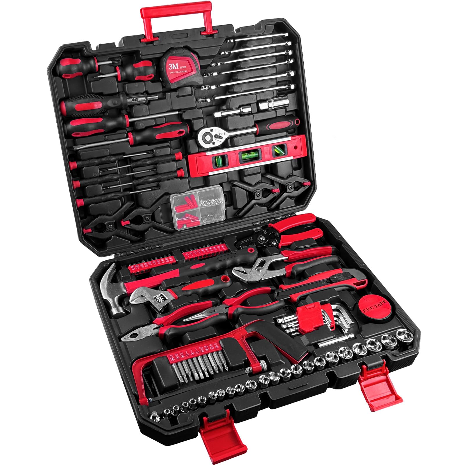 ZBXSNK 158pcs Home Tool Kit Portable Complete Tool Box Household Essentials Repair Hand Tool Set Includes Hammer, Pliers, Screwdriver Set for DIY, Repairs & Crafts — image 1