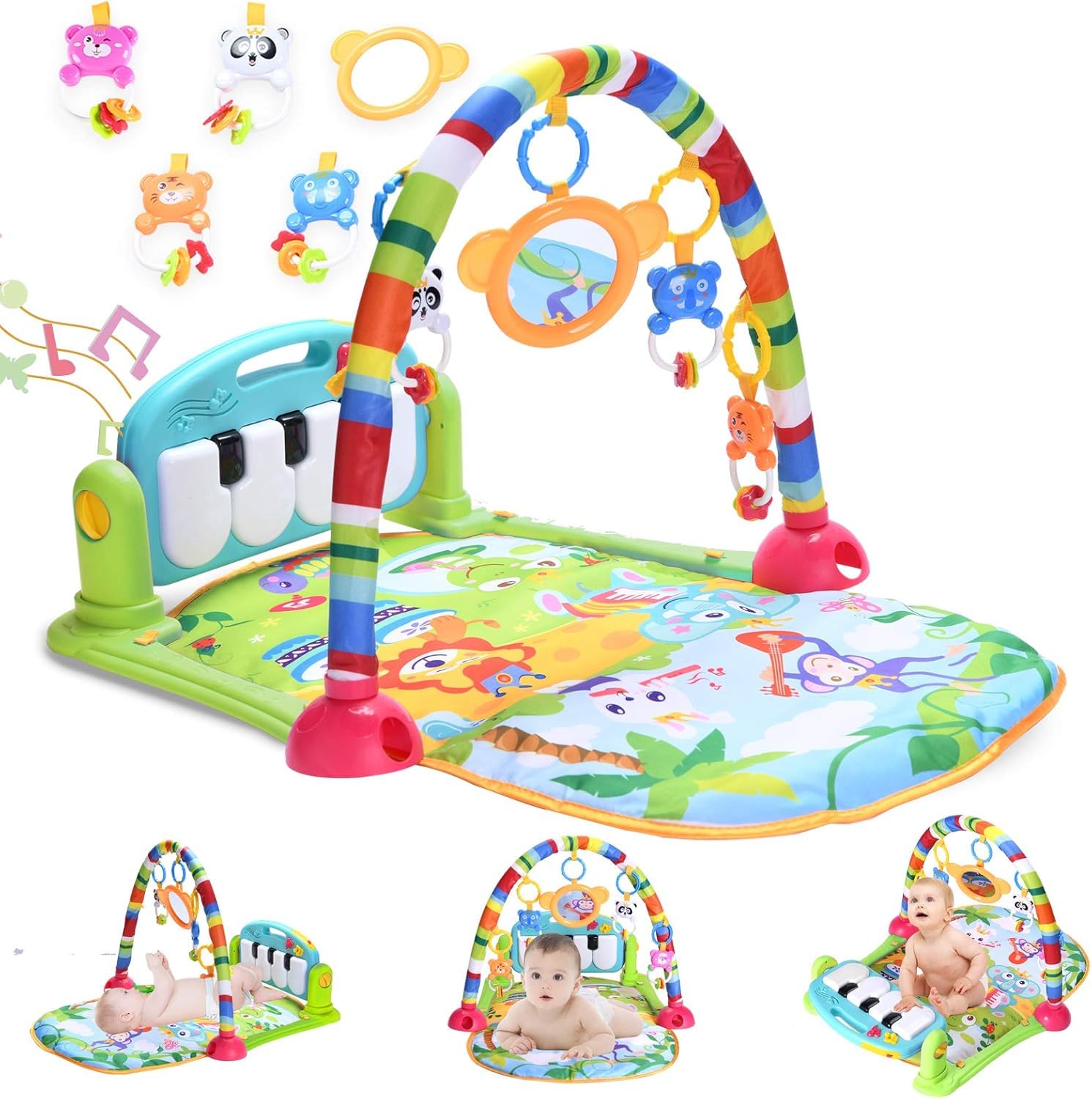 Baby Play Mat Baby Play Gym Activity Mat Piano Gym Activity Center for Baby with Music and Light 0 3 6 12 Months