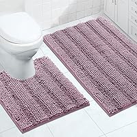 Vista 94 de Turquoize Alfombras de Baño Chenille Peludas Alfombra de Baño Antideslizante Gruesas Alfombras de Baño Peludas para Baño Chenille Juego de Alfombra