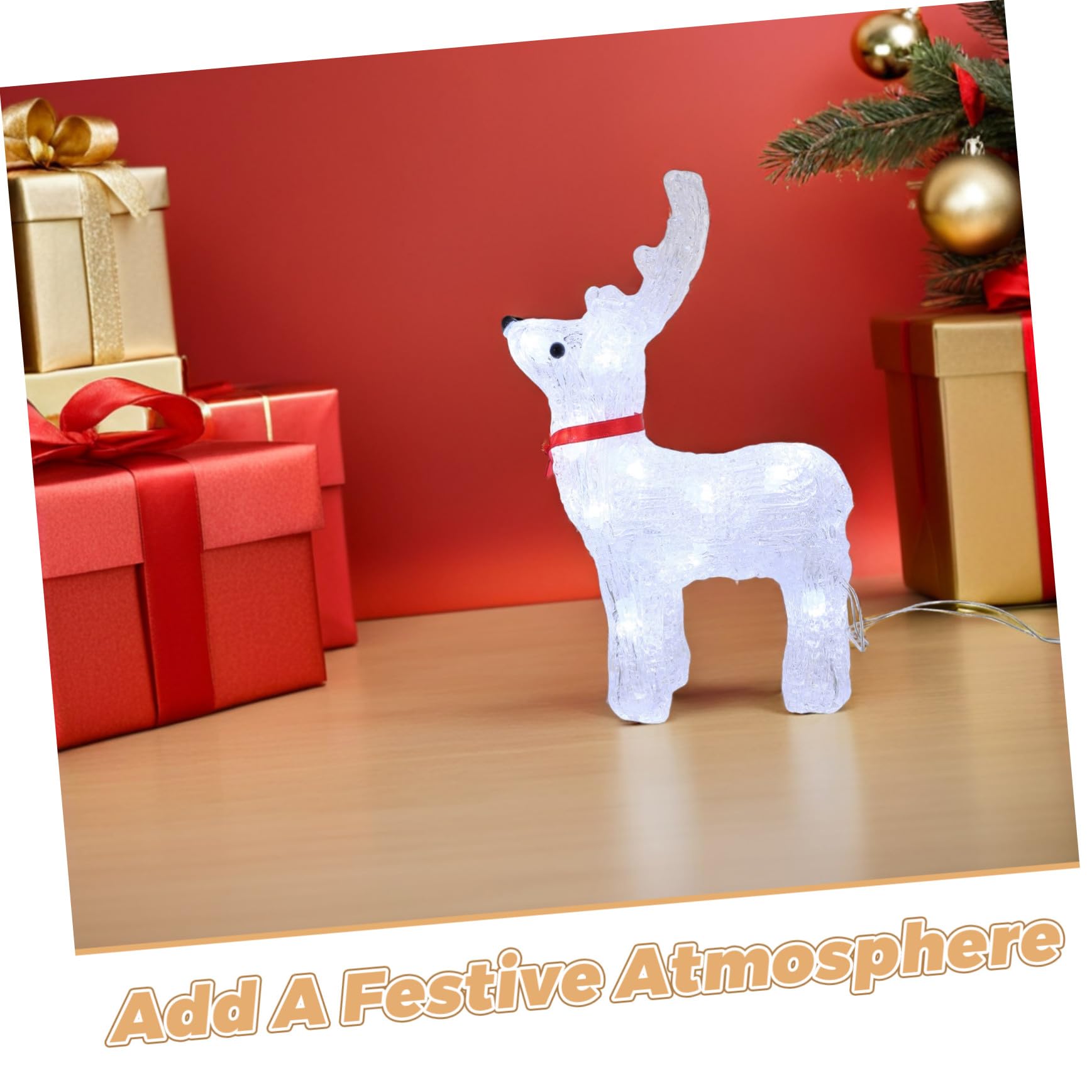 IMIKEYA Leuchtendes Rentier für Weihnachten Beleuchtete Rentierdeko für Zuhause Rentier-weihnachtsdekoration mit Led-licht Fensterdeko oder Tischornament