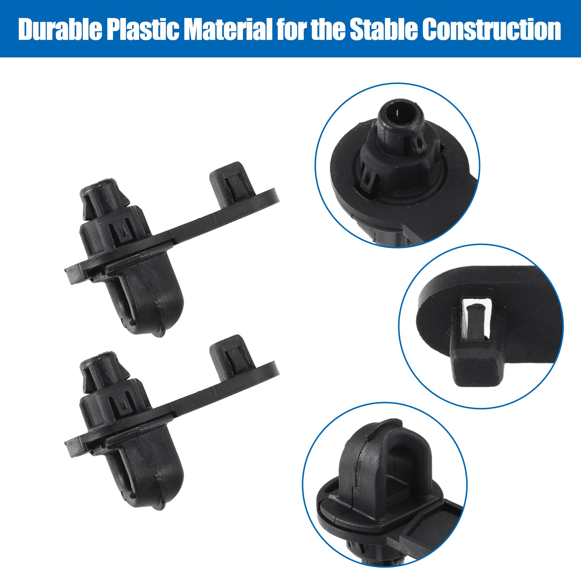 Clip Di Supporto Per Cofano Compatibile Con Nissan Qashqai J11, Rogue Sport, NV200 E Kadjar (2012-2021), OEM 65773-CY00B, Sostituzione Diretta In Plastica Nera