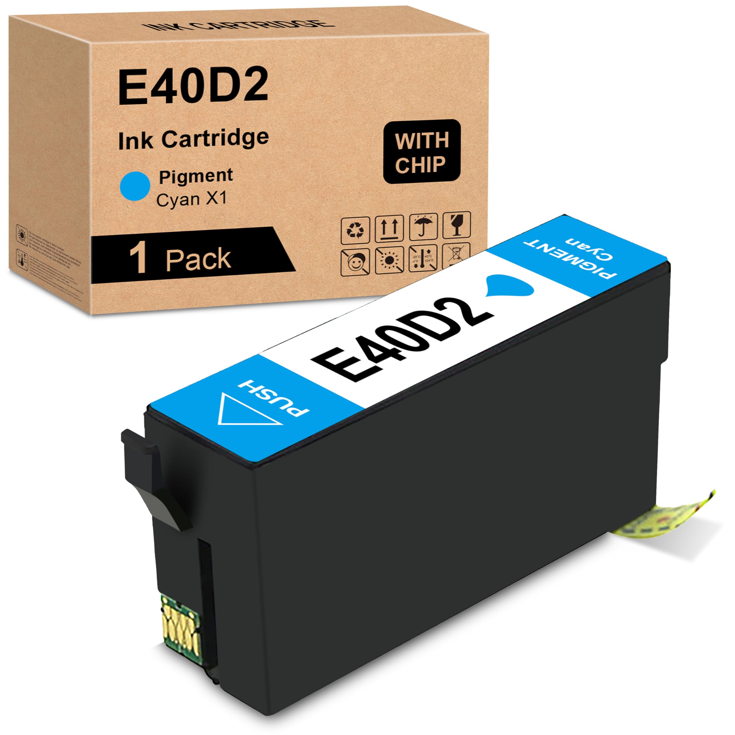 Wiederaufbereitet T40D2 Cyan Tintenpatrone Ersatz für EPS C13T40D240 T40D T40 Tinte für EPS SC-T2100 SC-T3100 SC-T3100M MFP SC-T3100N SC-T5100 SC-T5100M SC-T5100N (1 Cyan)