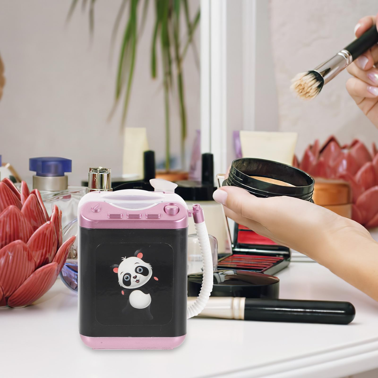 Lavatrice Spugnette Make Up Elettrica Portatile per Pulizia Profonda di Pennelli Trucco e Spugne Design Compatto e Materiale Plastico Resistente