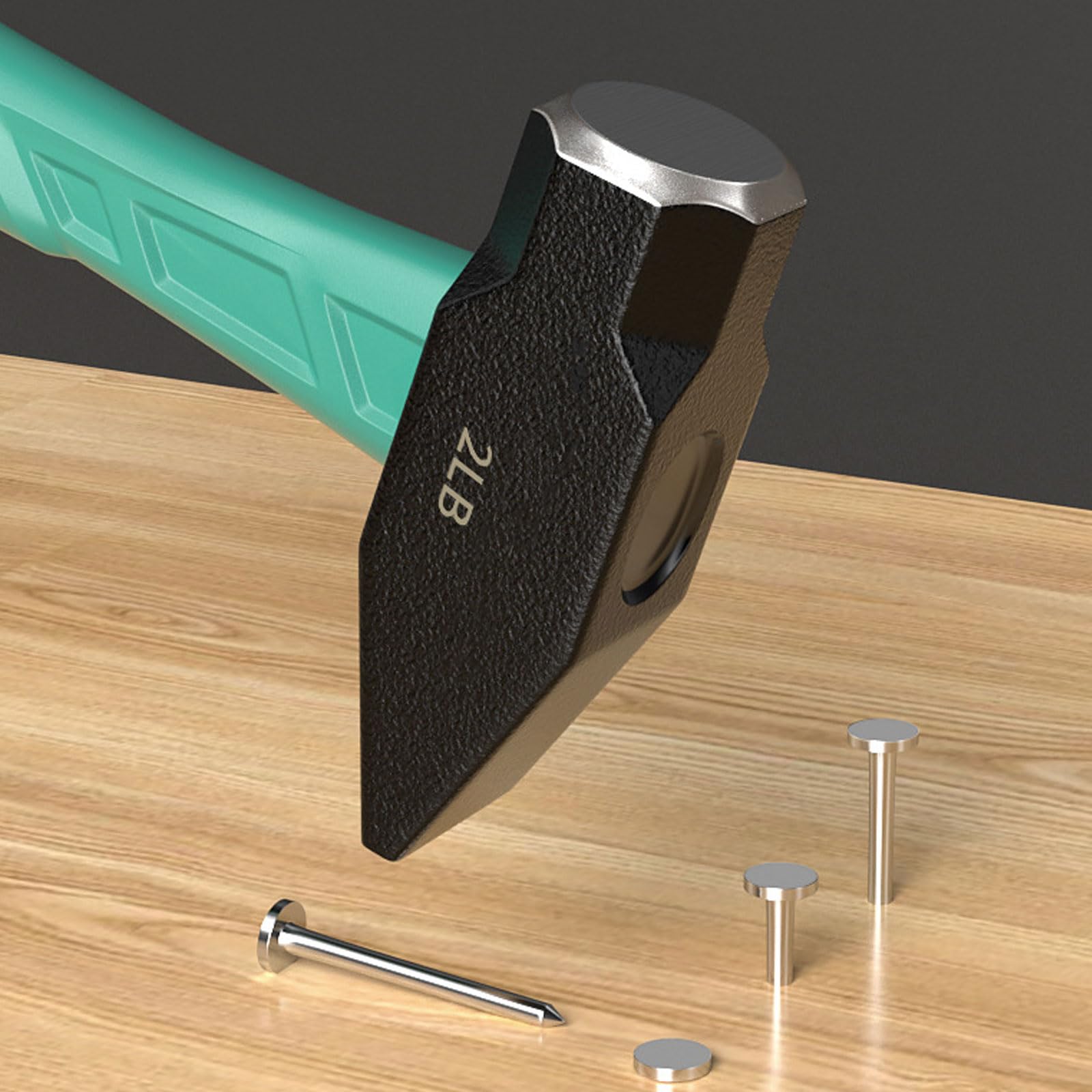 Martillo octogonal resistente con cabeza de acero de alta dureza y agarre ergonómico adecuado para trabajos de demolición y construcción