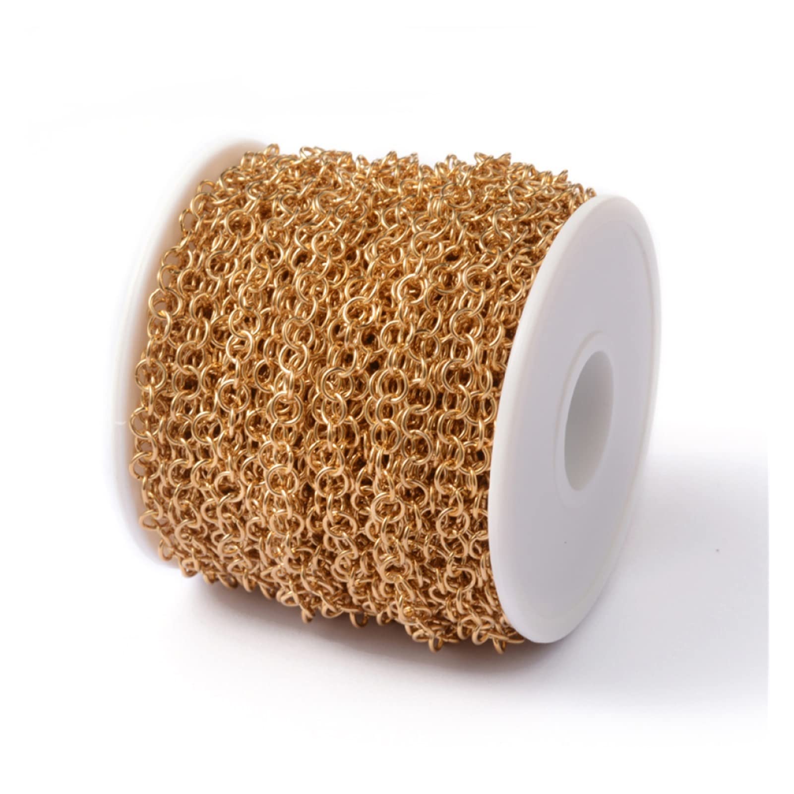 yaoqijie 10m / Roll 5x0.8mm 304 Acciaio Inox Acciaio Inox Catene rolo Non salga Catena Catena belcer con Bobina for Fai da Te Accessori for Collana Bracciale Lasting