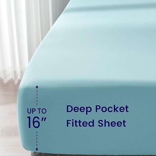 Miniatura 9 de Juego de edredón esponjoso tamaño Queen, juego de ropa de cama de 7 piezas con diseño plisado, edredón alternativo de plumón con 2 fundas de