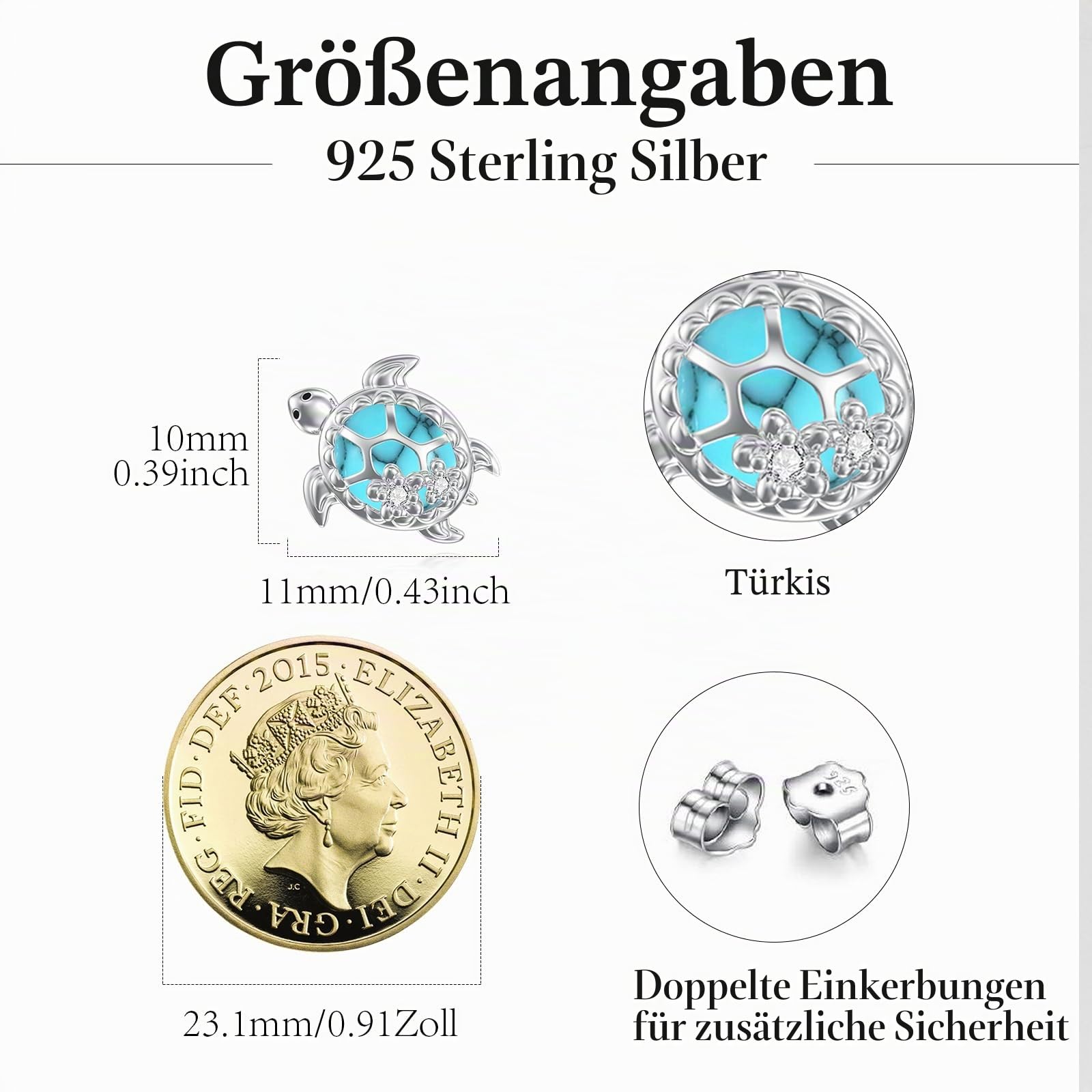 Schildkröte Ohrstecker 925 Sterling Silber Schildkröte Ohrringe Schmuck Ohrstecker Meerestier Ohrringe Weihnachten Halloween Ostern Muttertag Geburtstag Schmuck Geschenke für Damen