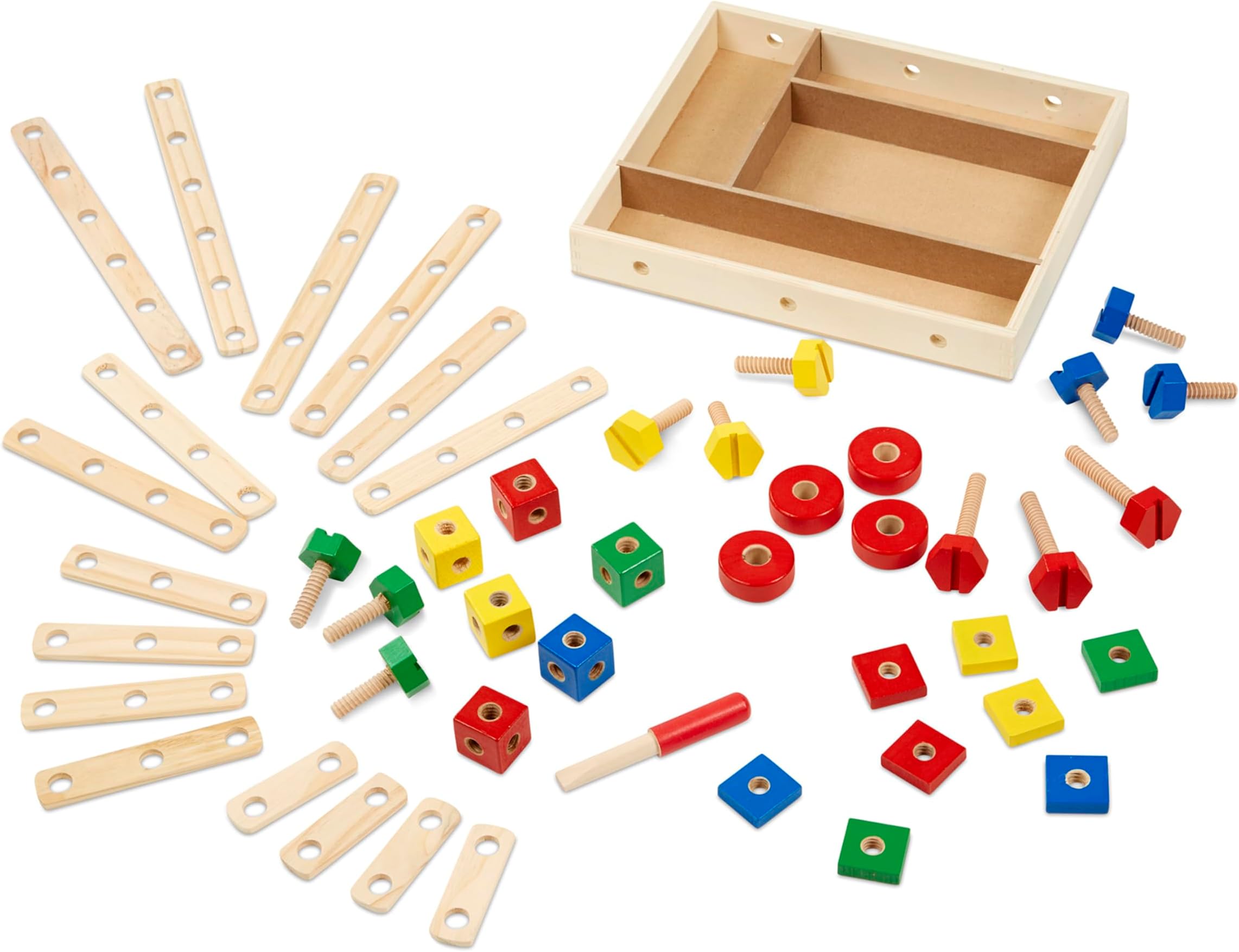Wooden Construction Building Set in a Box (48 pcs)