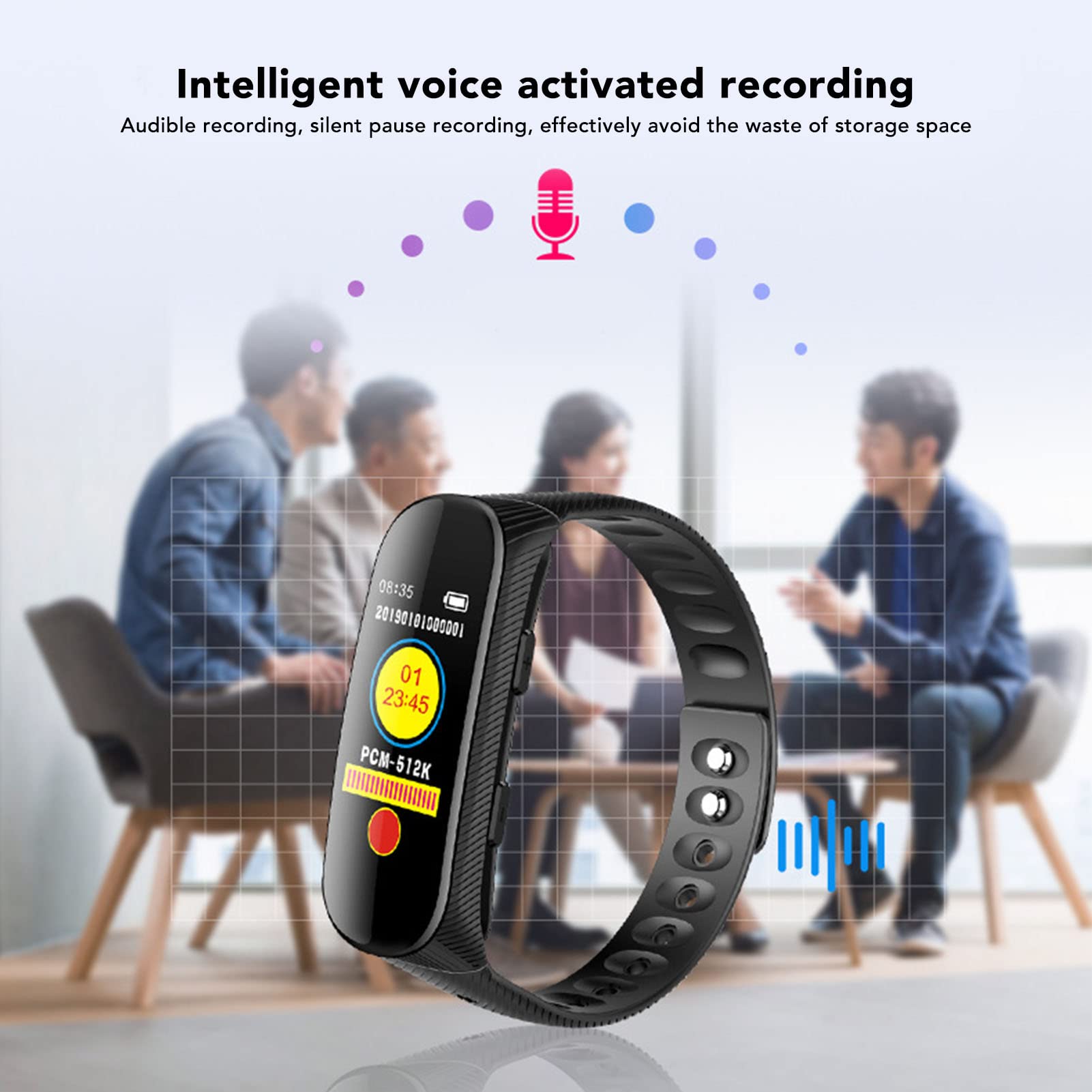Voice Recorder Watch with Noise Reduction, HIFI MP3 Function, Detachable Design, Voice Activated Recorder for Court (32GB) - Image 4