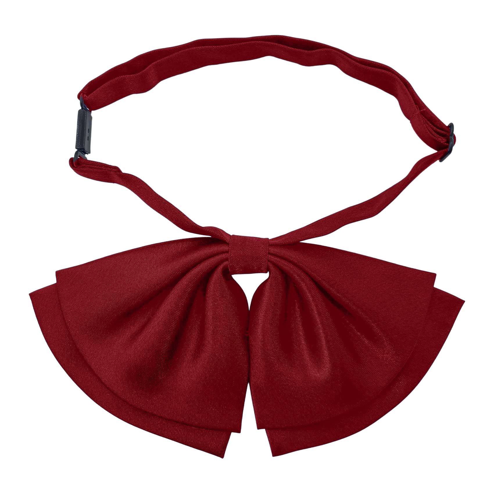 AUSUAYA Silk Women Casual Bow Tie, Pre-Tied Japanese kawaii School Girl Uniform Anime Bowtie For Lolita Floppy Necktie GB-FWBT-1 (Burgundy)