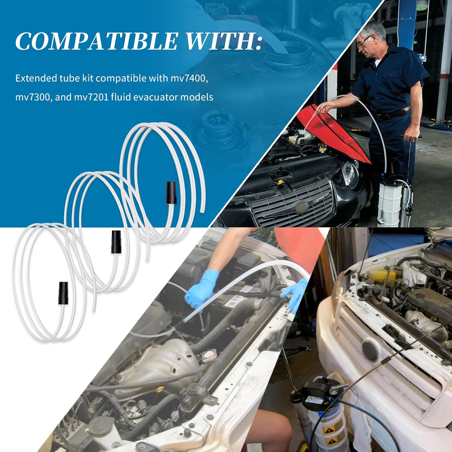 MVA6006 Extended Tube Kit Compatible with MV7400, MV7300, and MV7201 Fluid Evacuator Models