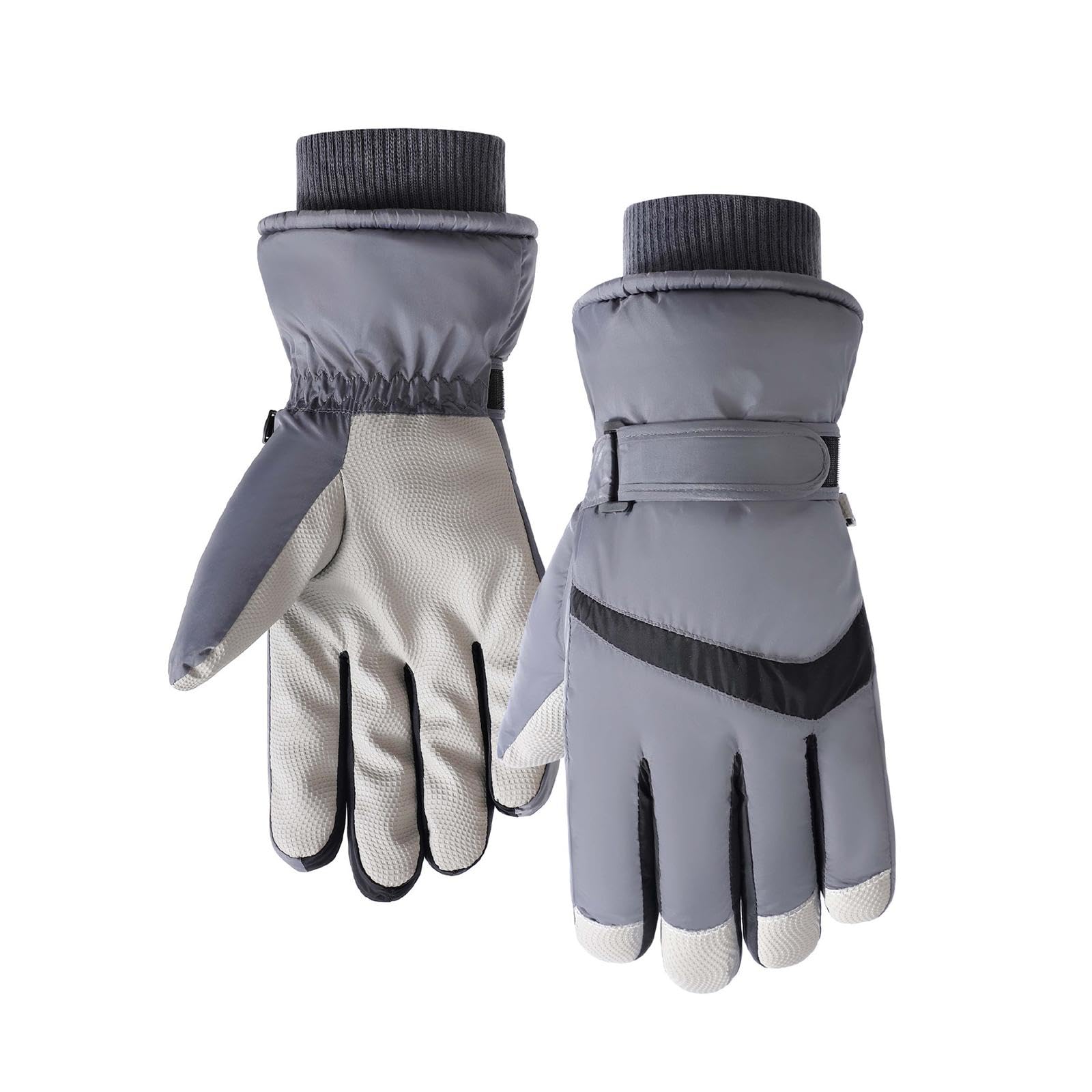 SHOPORA® Ski Gloves Thermal Thick Men Women Snow Glove for Running Fishing Motorcycle Grey | Winter Sports | Clothing | Gloves & Mittens