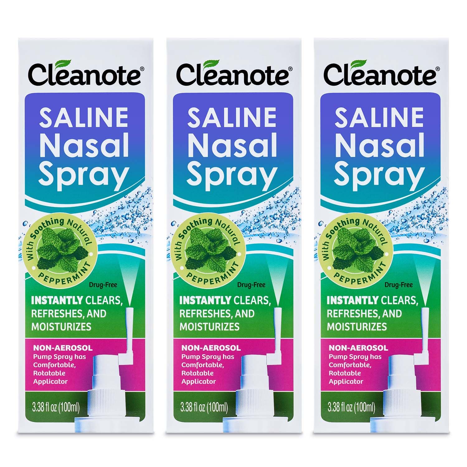 Cleanote Saline Nasal Spray with Natural Mint. Daily Use/Congestion, 100 mL — Amazon image 14