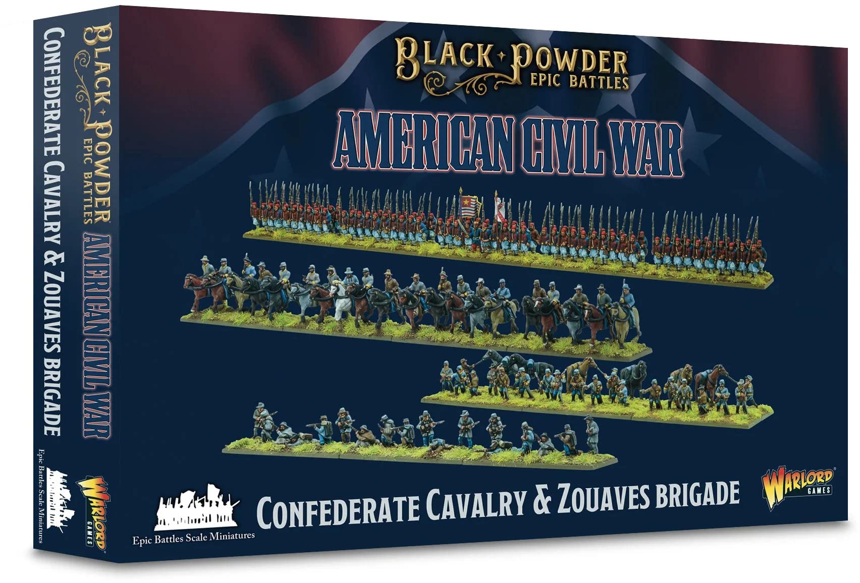 Warlord Games Battaglie epiche di polvere nera - Cavalleria confederata della guerra civile americana e brigata zuaves