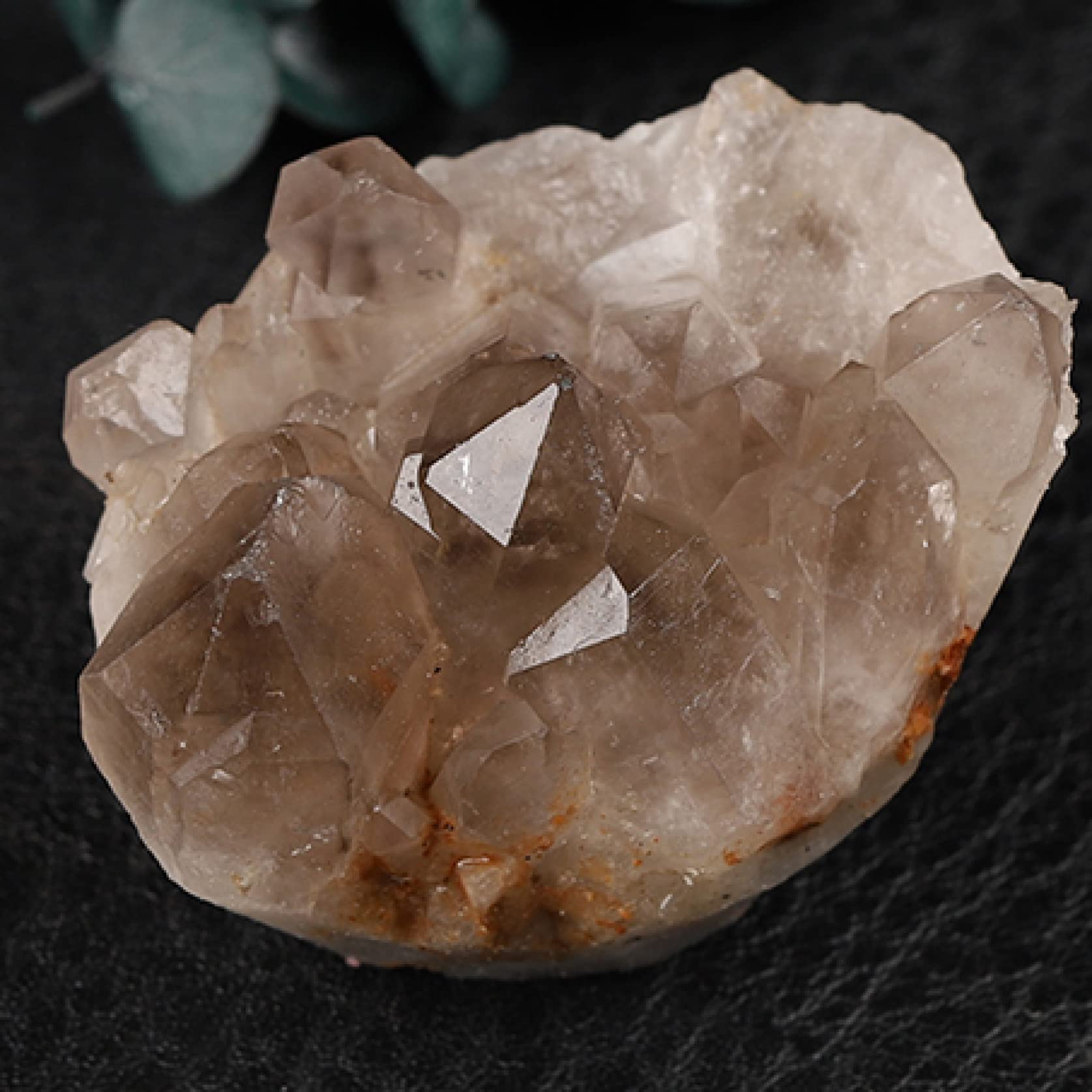 SnamicE Natural crystal rough 1PC Natural Crystal Cluster Hedgehog Stone Statue Crystal Point Specimen Home Decoration Original Crystal,Smoked Stone-Wide 1.37 * 2.16in 1pc