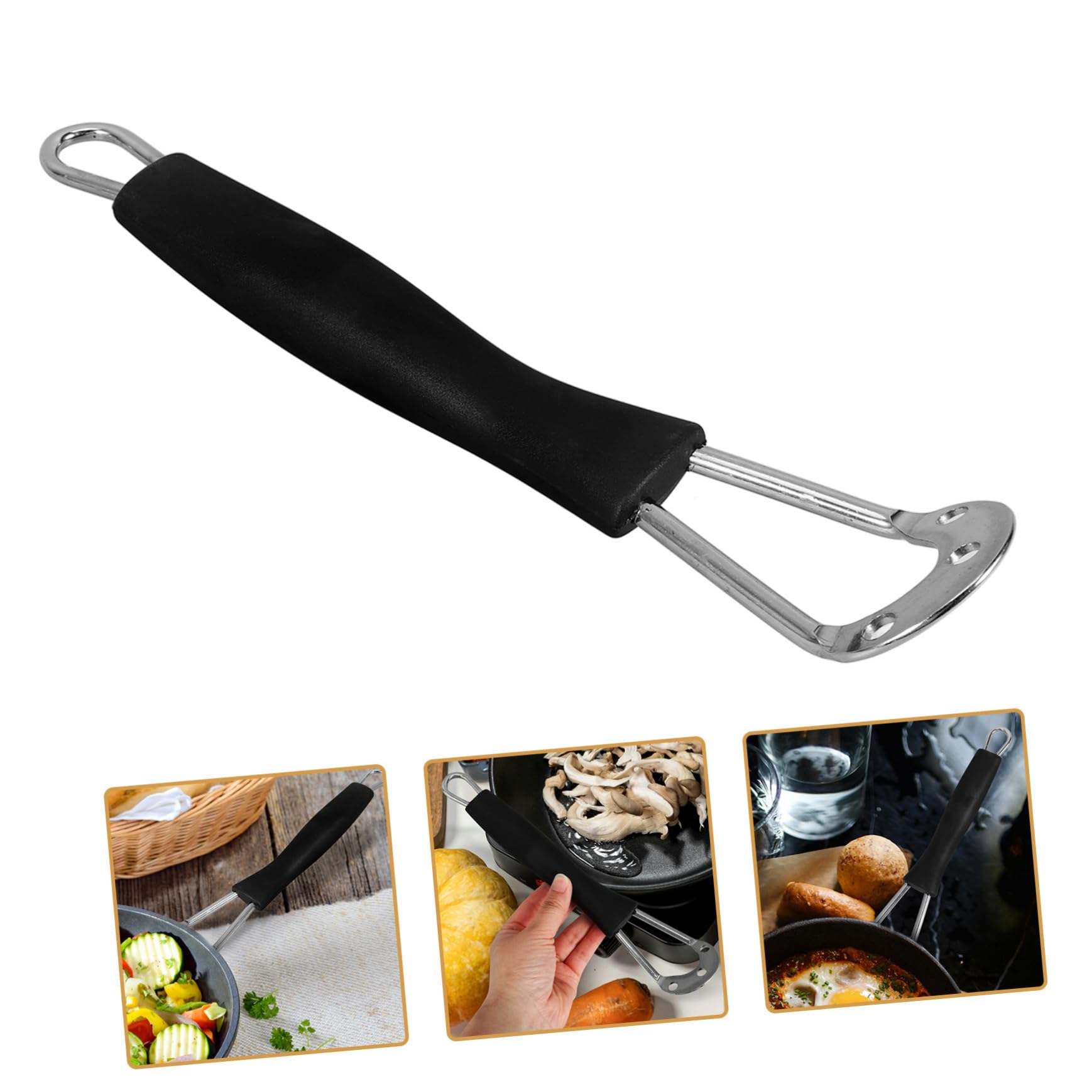 Amosfun 4piezas Mango Antiescaldante para Sartén Asas Ergonómicas De Cocina Mango Removible para Utensilios De Cocina Compatible Mayoría De Sartenes y Ollas De Limpiar y Almacenar