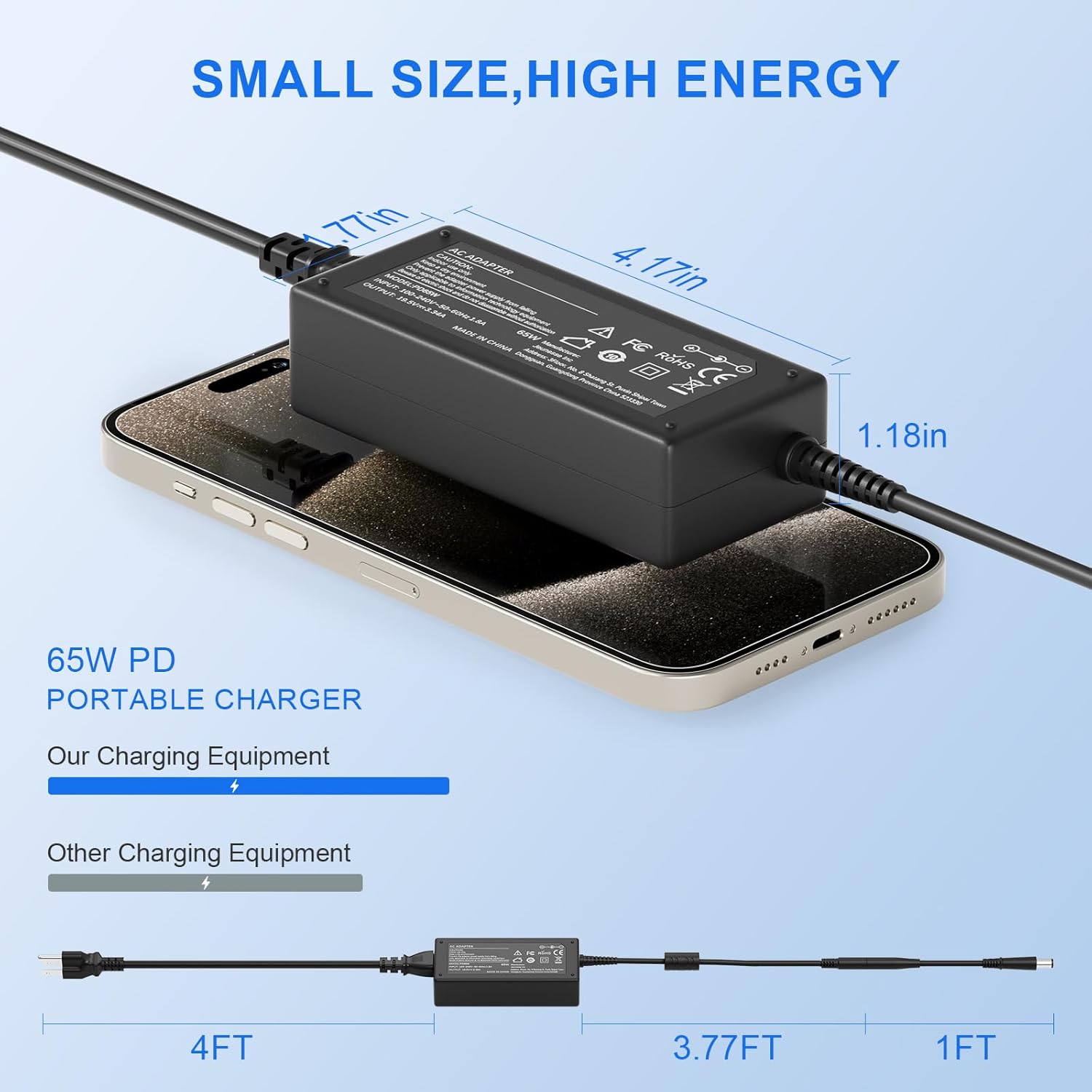 45W 65W AC Adapter Laptop Charger for Dell Inspiron 15 14 13 17 3000 5000 7000 Series 5558 5559 Charger Latitude E6440 E6430 3520 3420 XPS 13 14 9333 9350 Notebook Dell Computer Power Supply Cord - Image 4