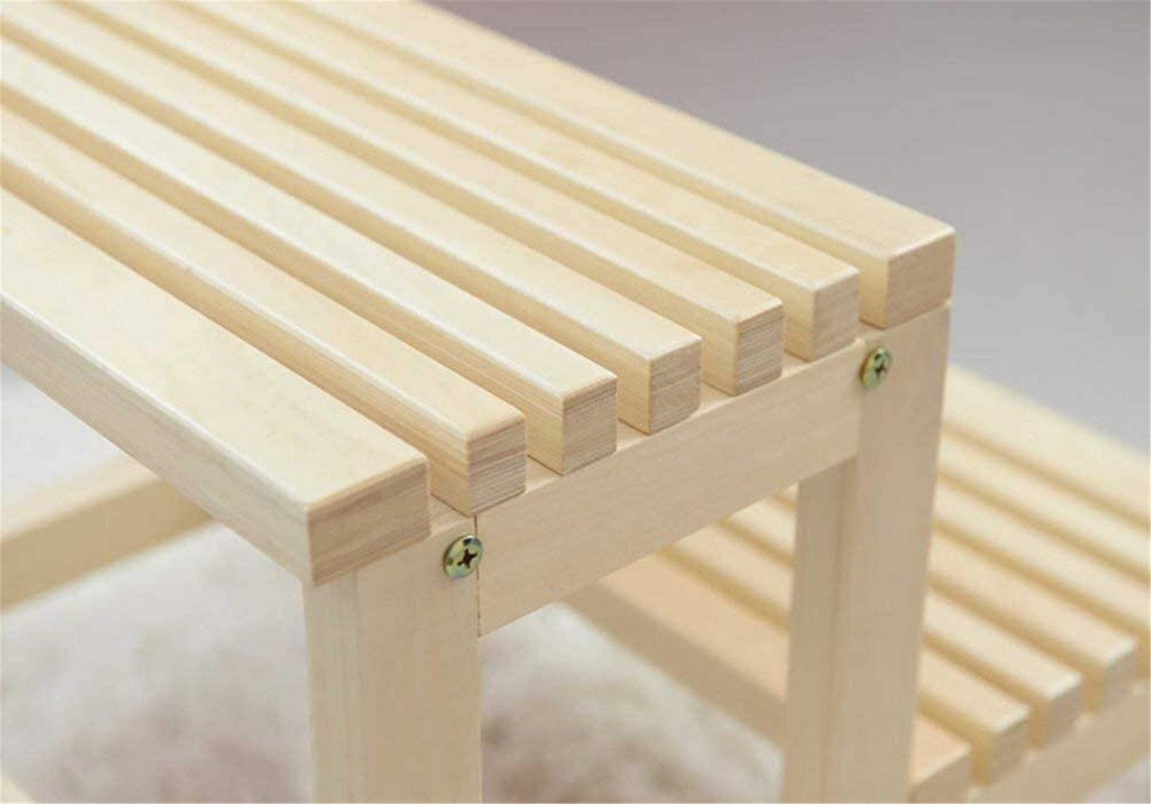 Taburete de peldaño portátil Taburete de Escalera de 2 peldaños Taburete de Escalera de Madera Maciza Banco de Zapatos Bañera Taburete de reposapiés de Barril de Madera Taburete de