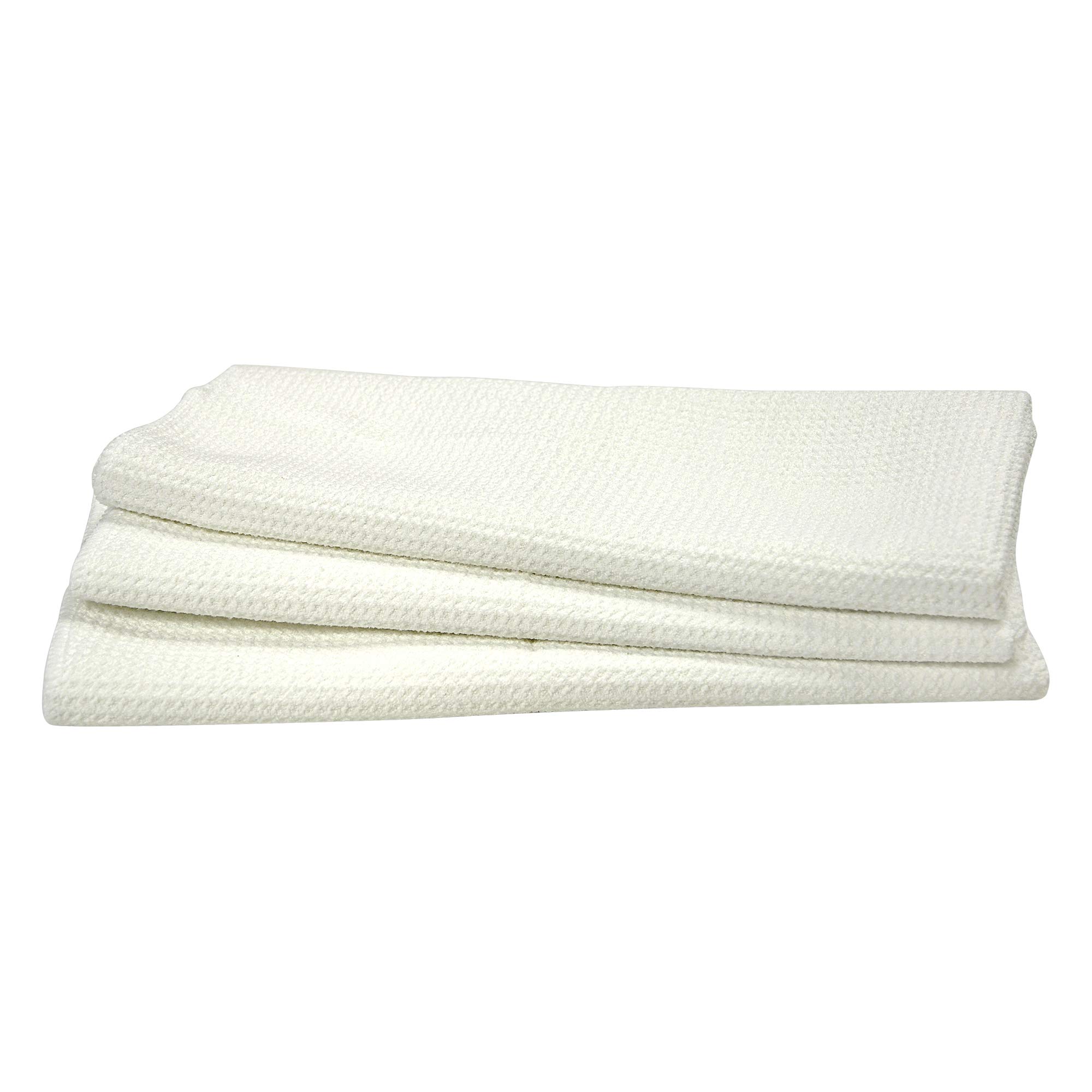 EurowMicrofiber Waffle Weave Kitchen Towel (3-Pack, White)