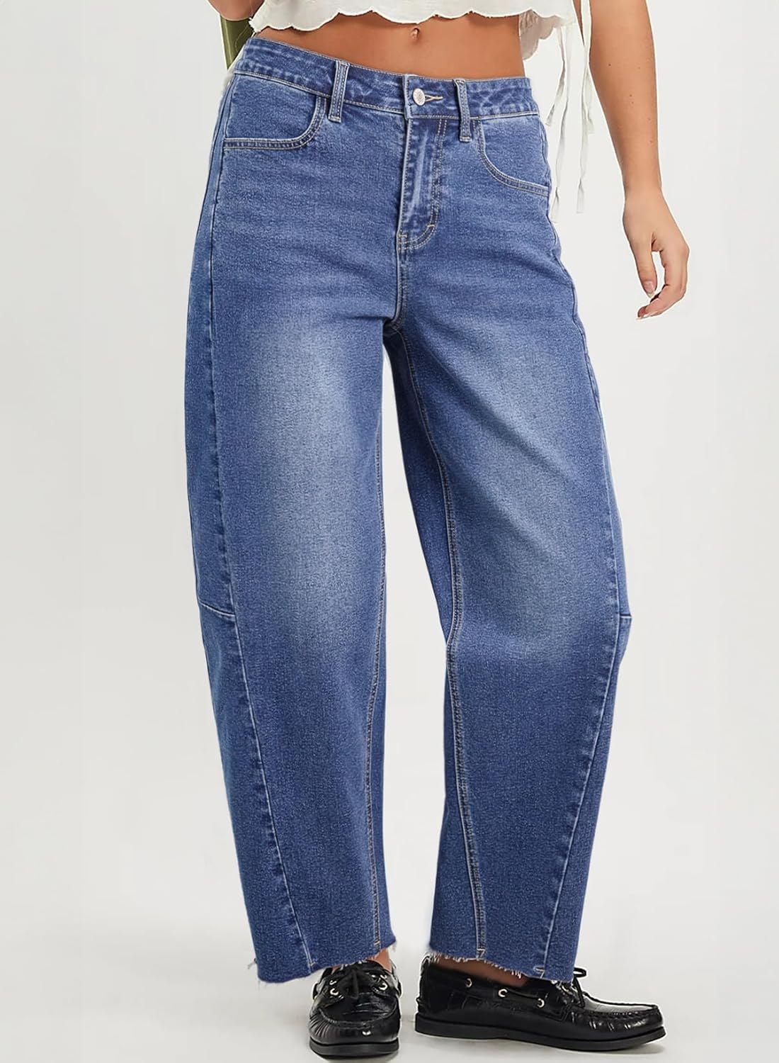 Dokotoo Casual Jeans for Women Loose Baggy Wide Leg Jeans Woman High Waisted Stretchy Denim Pants with Pockets - Image 2