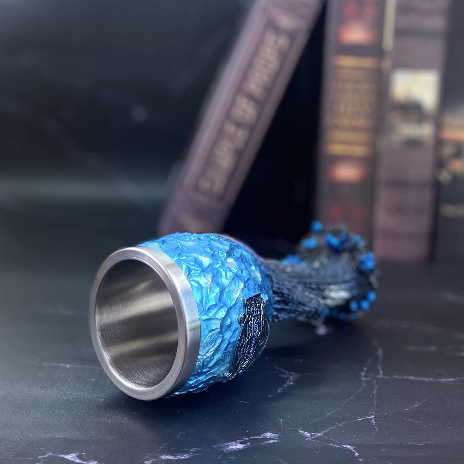 Game of Thrones Kelk, Stark & Tully & Targaryen & Lannister & Baratheon roestvrij staal hars 3D koffie- en bierbeker drinkservies beker (blauwe draak Game of Thrones Kelk, Stark & Tully & Targaryen & Lannister & Baratheon roestvrij staal hars 3D koffie- en bierbeker drinkservies beker (blauwe draak