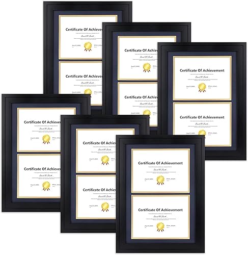 Miniatura 9 de Golden State Art, Marco de diploma doble de 14 x 20 pulgadas, marco marrón desestresado para dispalay documento doble de 8.5 x 11 pulgadas con