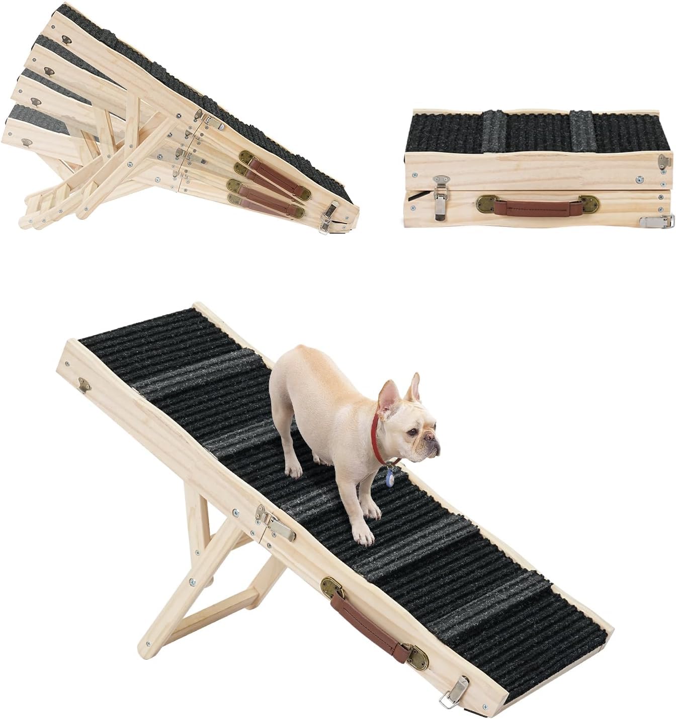 Rampe pour Chien en Bois, Rampes d'accès Voiture pour Chiens, TOOSOAR Pliable Rampe pour Chien Voiture