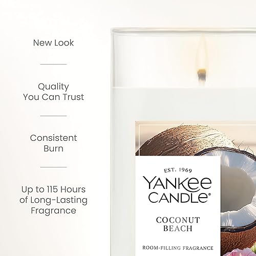 Miniatura 3 de Yankee Candle - Vela perfumada de pilar mediano con hasta 115 horas de tiempo de combustión, mezcla premium de cera vegetal para una combustión