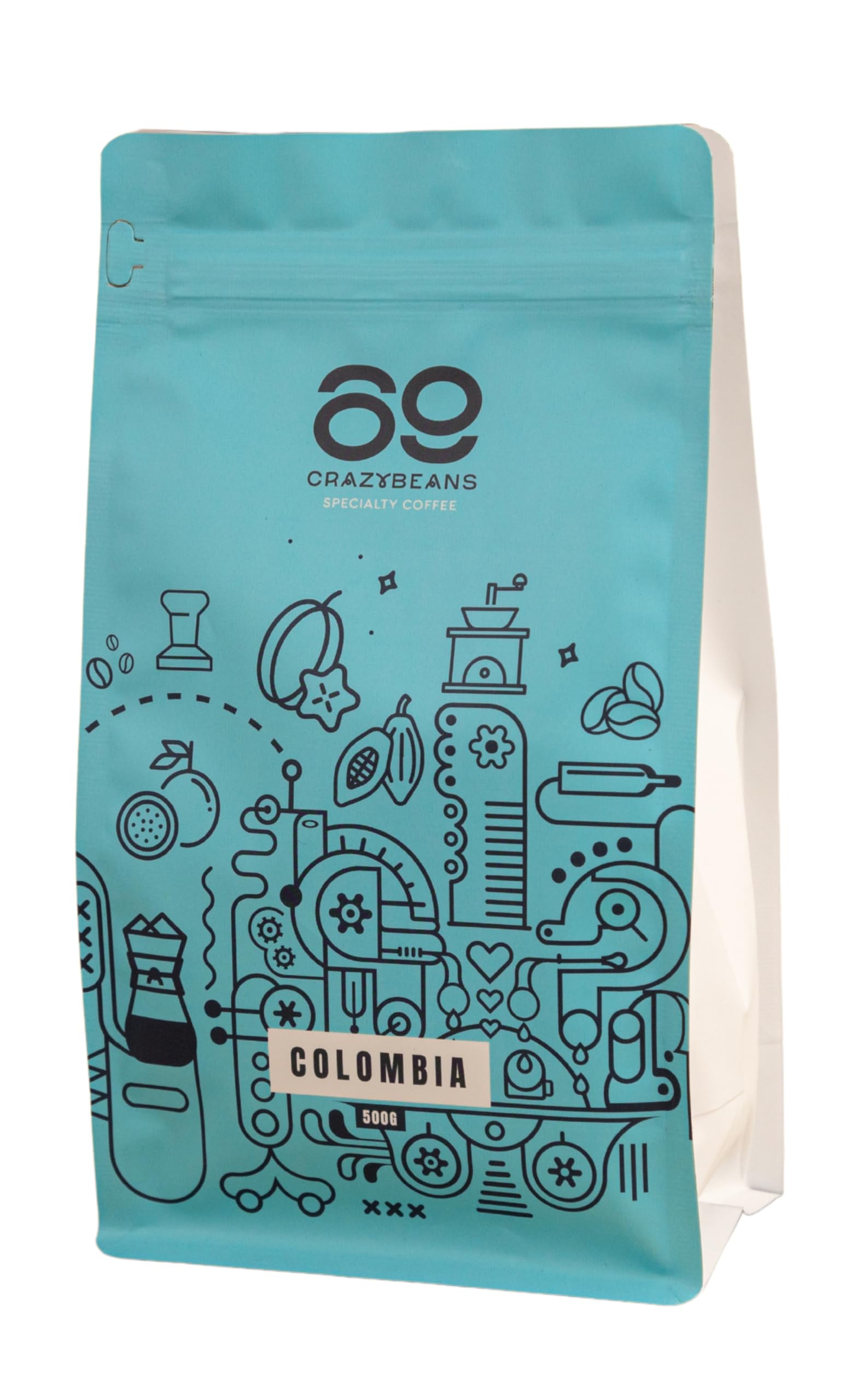 Chicchi di caffè speciali | Colombia | 100% Arábica | Natural | 84 puntos SCA | Neiva,Huila | 500g | 69 CrazyBeans Specialty Coffee | Chicchi di caffè arabica naturale