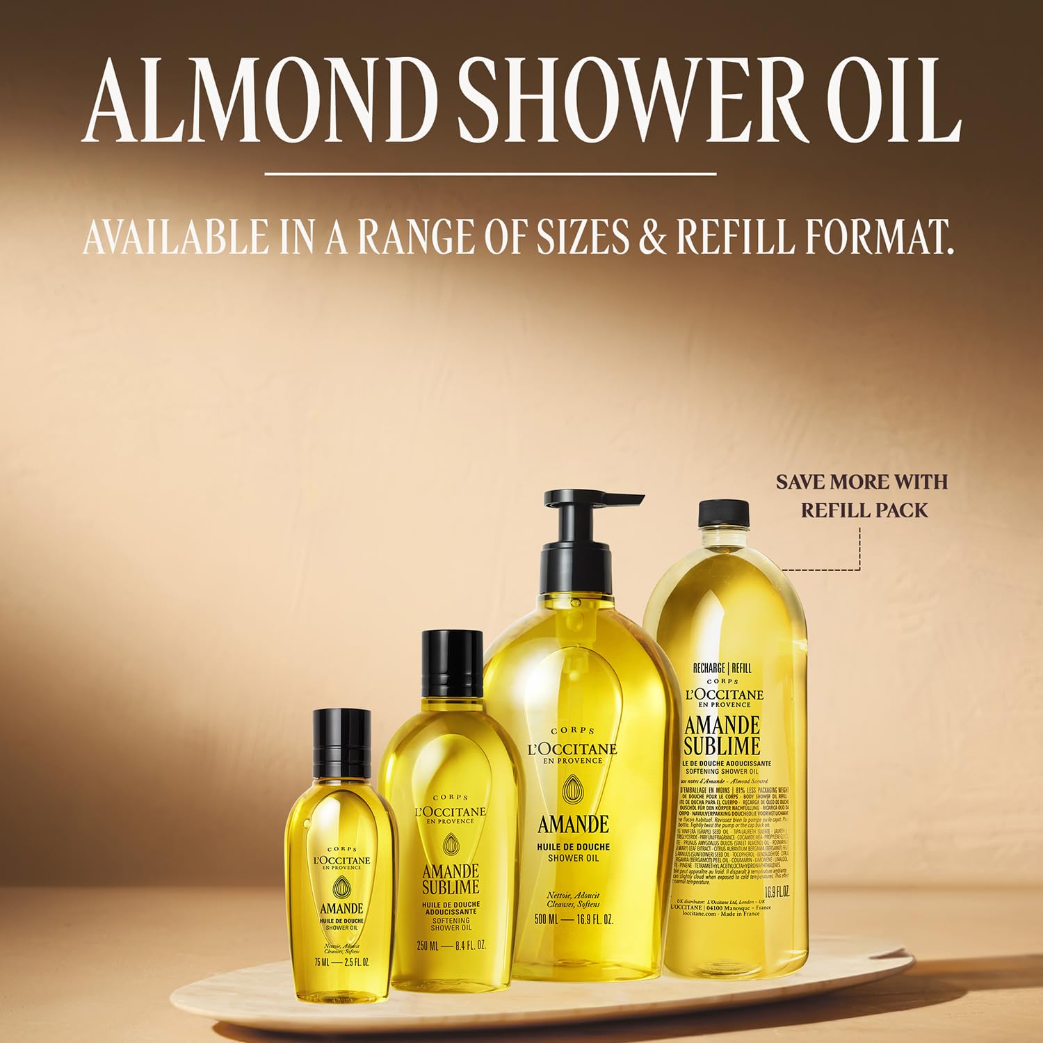 L'OCCITANE - Aceite De Ducha De Almendras - Ducha Hidratante - Limpia Y Nutre La Piel Suavemente - Piel Seca - 250 Ml