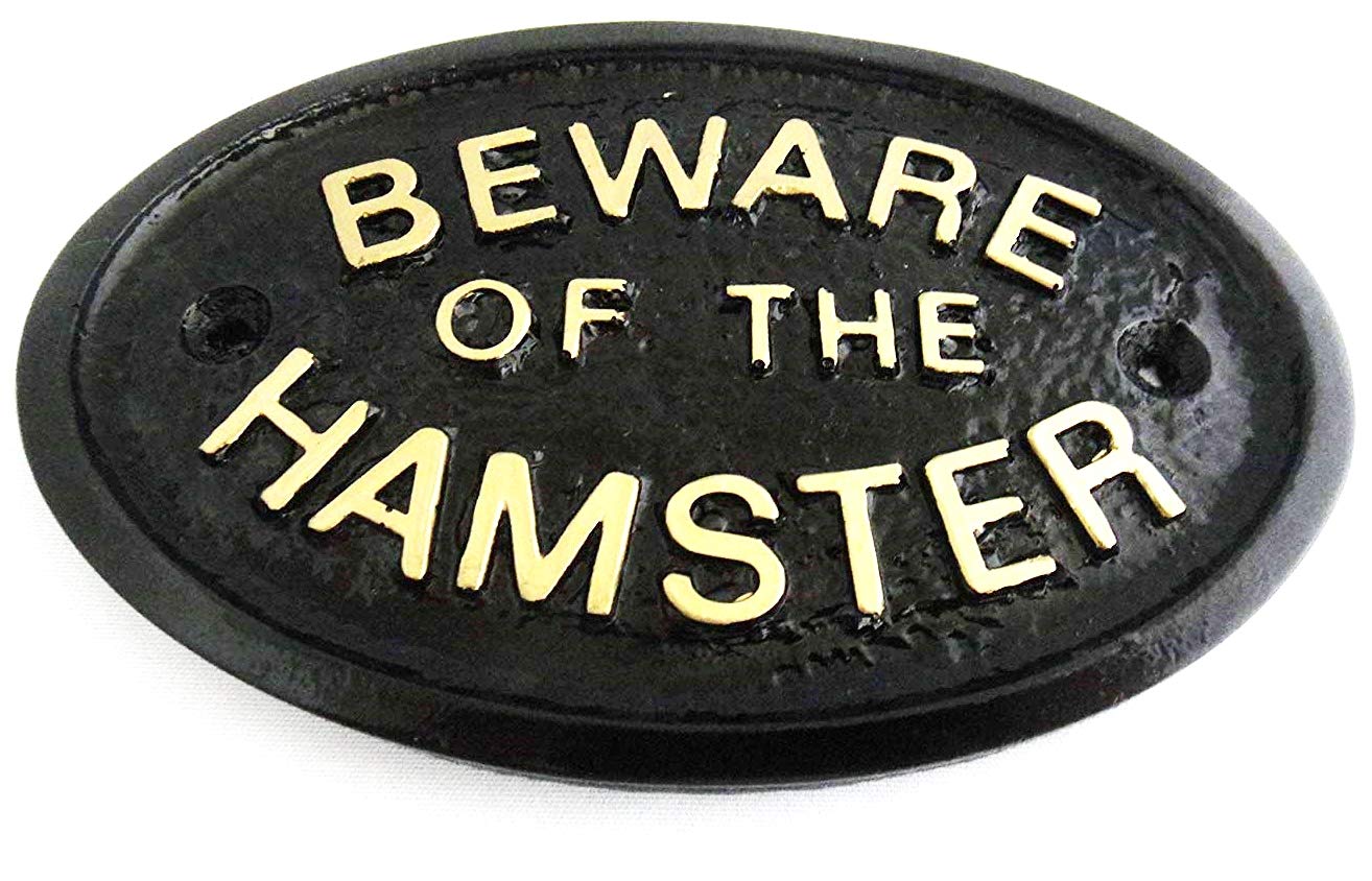 Artisan Black Beware Of The Hamster House/Garden Wall Plaque (Black)
