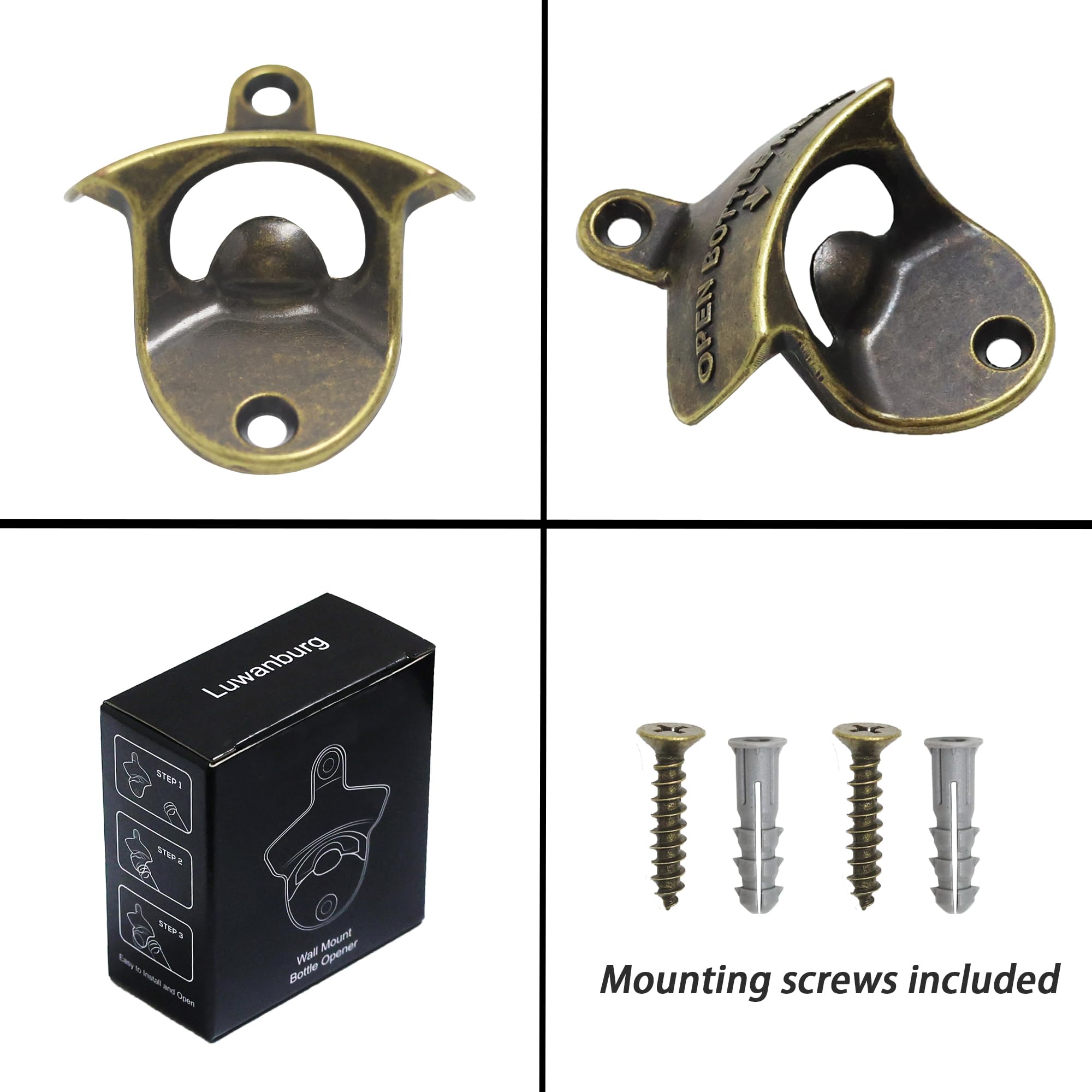 Amazon | Luwanburg ボトルオープナー 壁取り付けビールキャップ