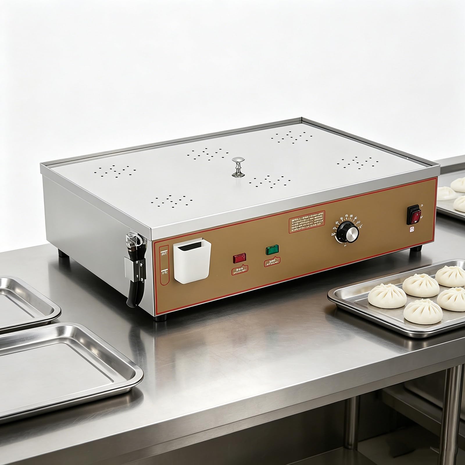 Beachtiful Commercial Stainless Steel Bun Steamer, U-Tube Heating 6holes