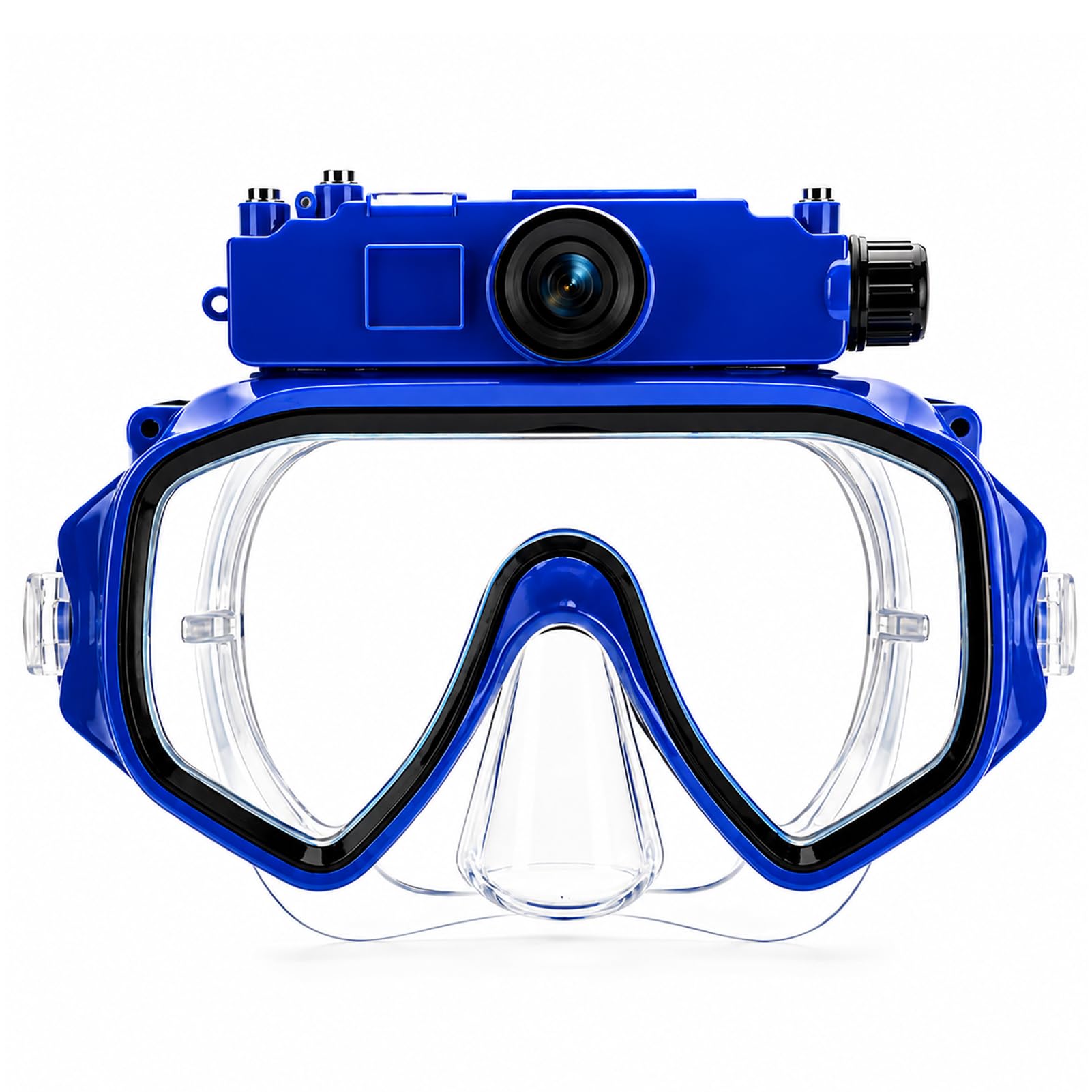 Denash Gafas de Buceo con Cámara, Máscara de Buceo para Snorkel y Uso con | Fotografía Subacuática 2K, Lente Gran Angular FOV de 100°, Soporte de Profundidad de 15M, Estabilización de Imagen con