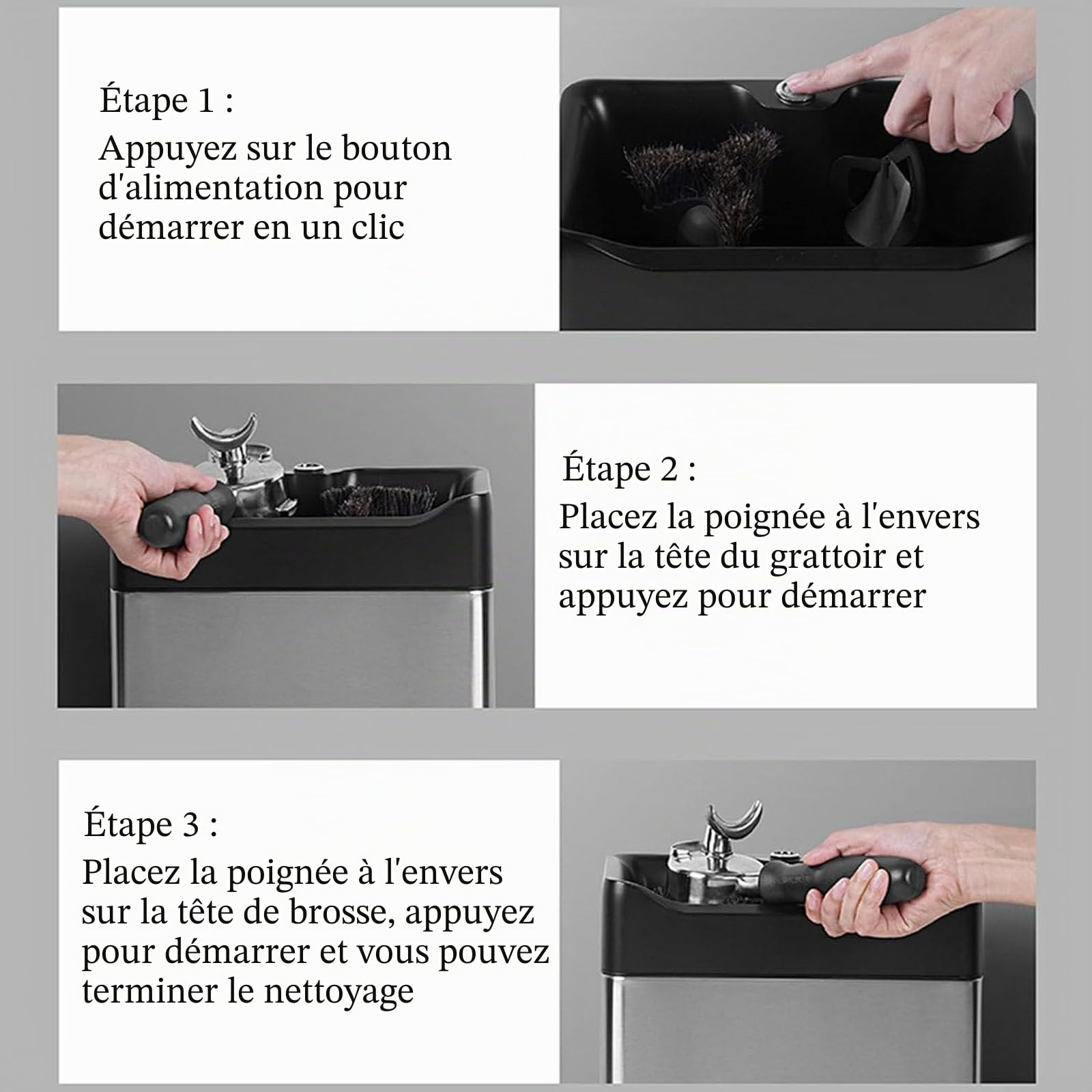 Machine de Nettoyage Automatique du Marc de café,Nettoyeur de Porte-Filtre à café électrique,Nettoyeur de Porte-Filtre électrique Commercial,220V