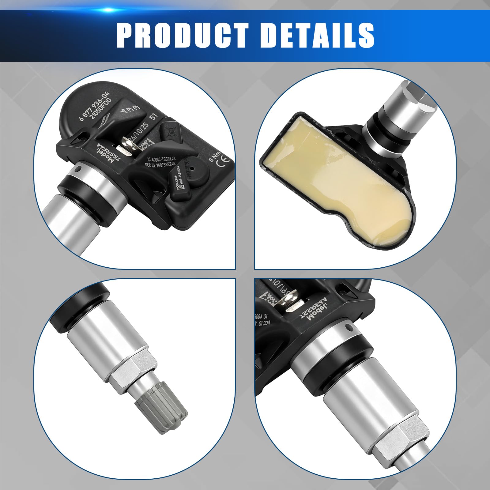 Sensore di Pressione dei Pneumatici Compatibile con BMW 5er G30 G31 F40 3er G20 X3 G01 X5 G05 RDKS TPMS Compatibile con 7er G11 G12 G70 X1 U11 X4 F98 G02 X6 F96 G06 X7 G07 36106877936