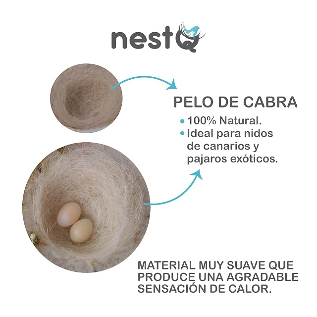 Foto 3 de 4 de nestQ Pelo Cabra Natural 200g para Nidos Aves Canarios Jilgueros