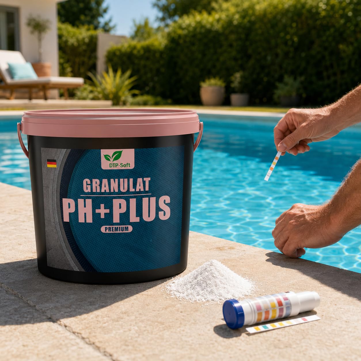 pH Plus Heber Granulat 10 kg - pH Wert Heber für Schwimmbecken und Whirlpool - wasserlöslicher pH Regulator zur pH-Wert Erhöhung, Pool Wasserpflege Granulat - Premium Schwimmbadpflege