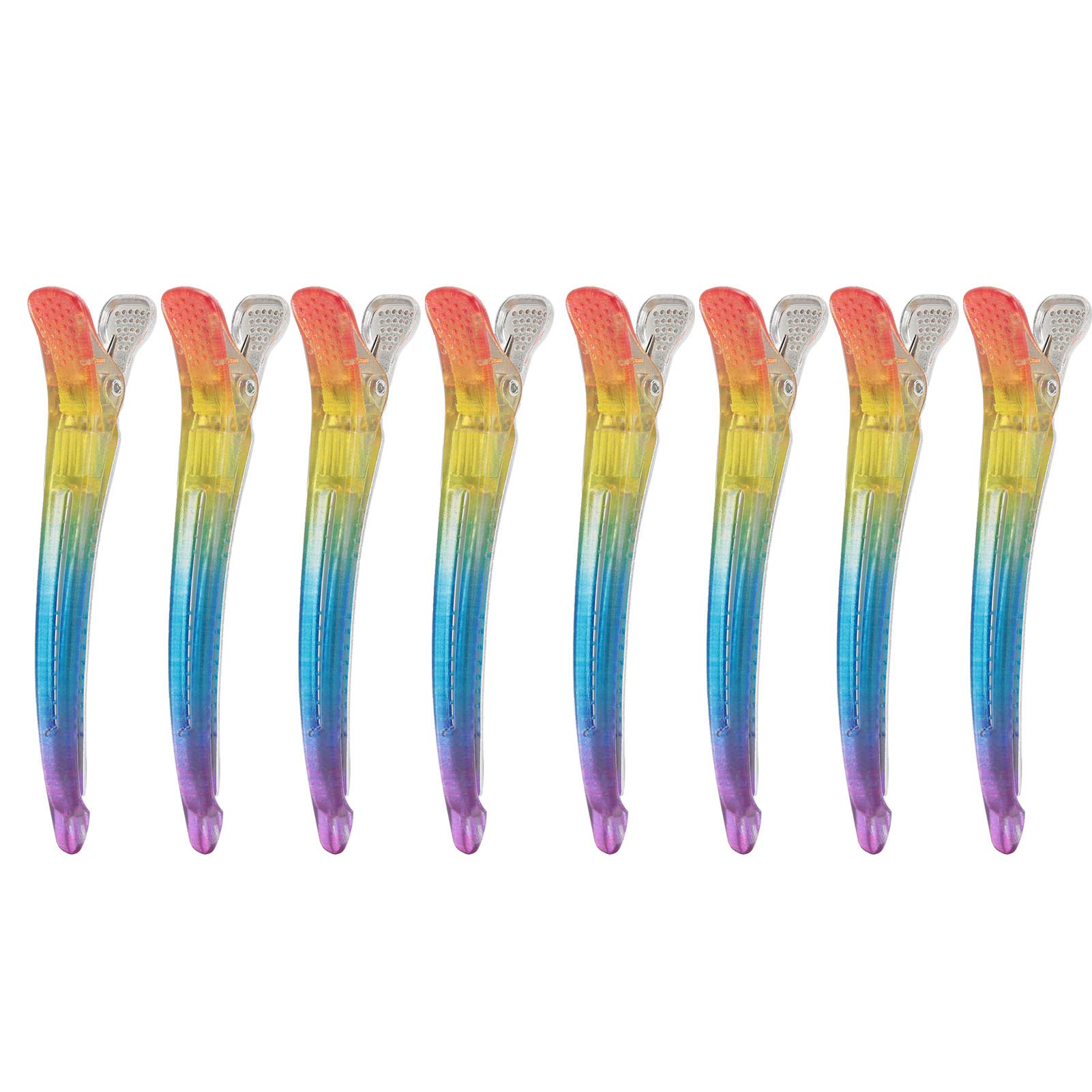 Hair Style Pin Hairdressing Clip Rainbow Clip Clip Hair Duckbilled Clip Without Indentation Comfortable Without Pulling Hair for Hair Salon Barber Shop（8pcs）