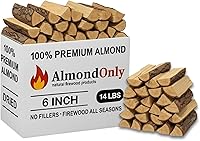 Vista 13 de Trozos de madera de almendra de 5-6 pulgadas para ahumar - 100% asados - Trozos de barbacoa premium para ahumar y asar - ¡Perfectos para estufas