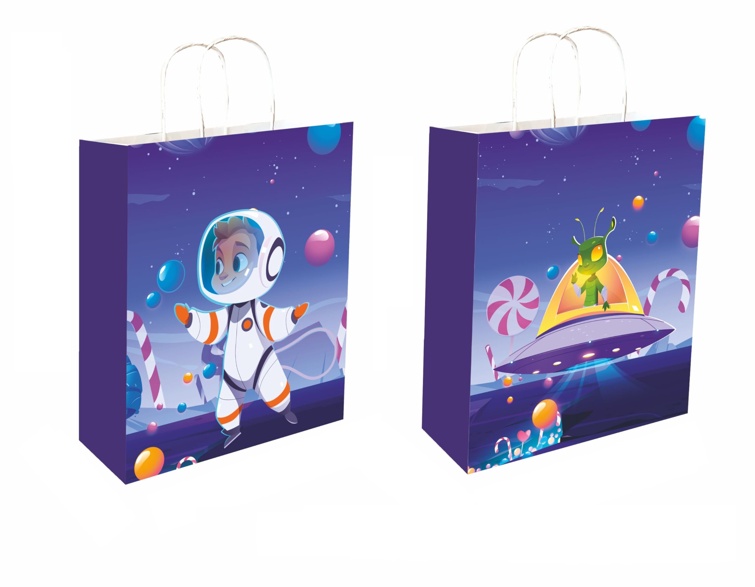 Omnipresent Pack 90 GSM Paper Galaxy Theme Printed Attractive Party Gift Bags, Set of 12, Ideal for Birthday Return Gifts, Kids Gifting, & Gifting on Special Occasions (Size: 11.4x9.4x4.7 inch) (B0CPBYCCPT) Amazon Price History, Amazon Price Tracker