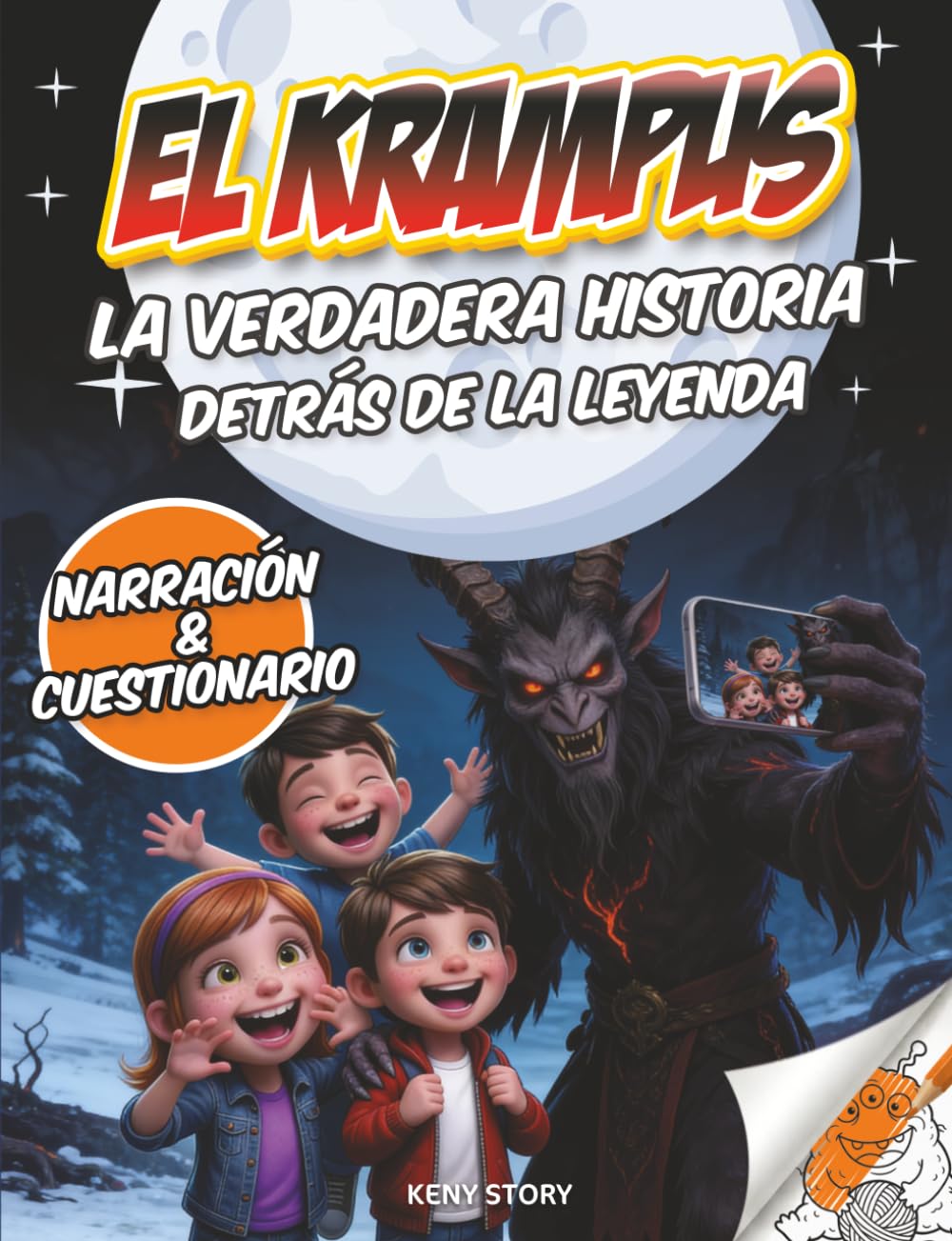 El Krampus: La verdadera historia detrás de la leyenda: tradiciones navideñas, criatura misteriosa, Europa, mitos, cuestionario y dibujos para colorear para niños