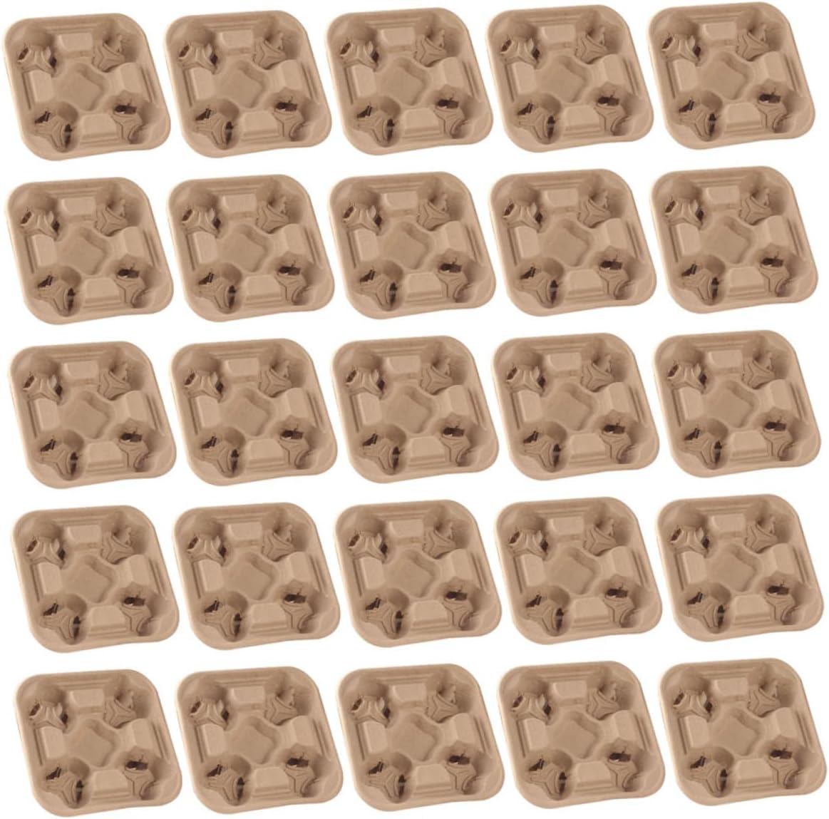 PRETYZOOM 25pcs Cup Holders for Takeout Drinks Four Cup Carrier Trays for Coffee Tea and Beverages Space-Saving Design for and Packing