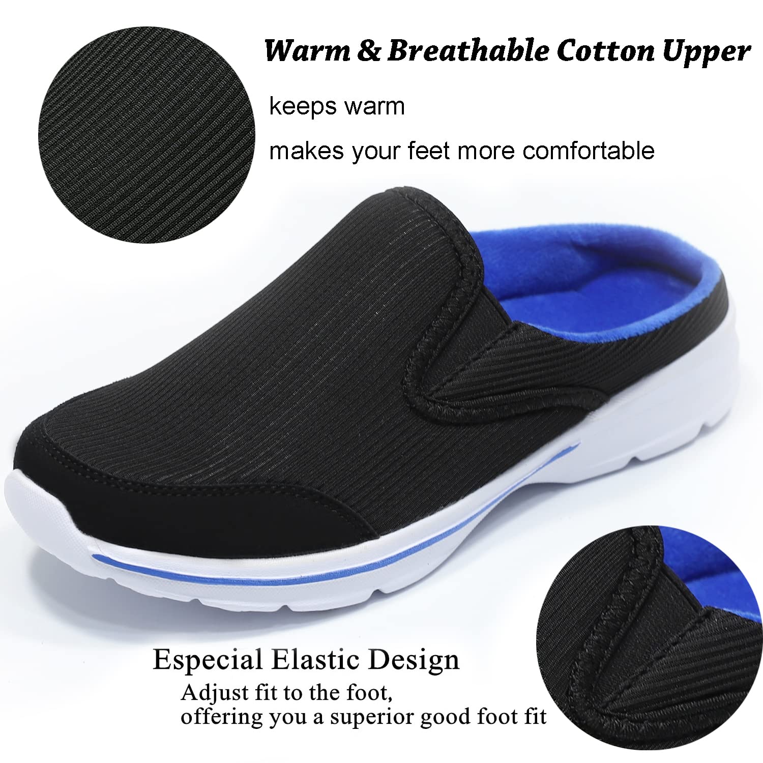 INMINPIN Zoccoli Donna Uomo Cotone Sabot Traspiranti Comode Pantofole da Casa Leggero Antiscivolo Ciabatte all'aperto