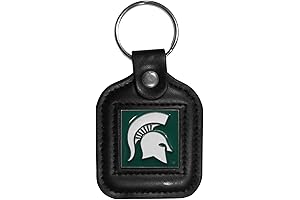 Siskiyou Michigan State Spartans NCAA Unisex-Adult Square Leather Key Chain