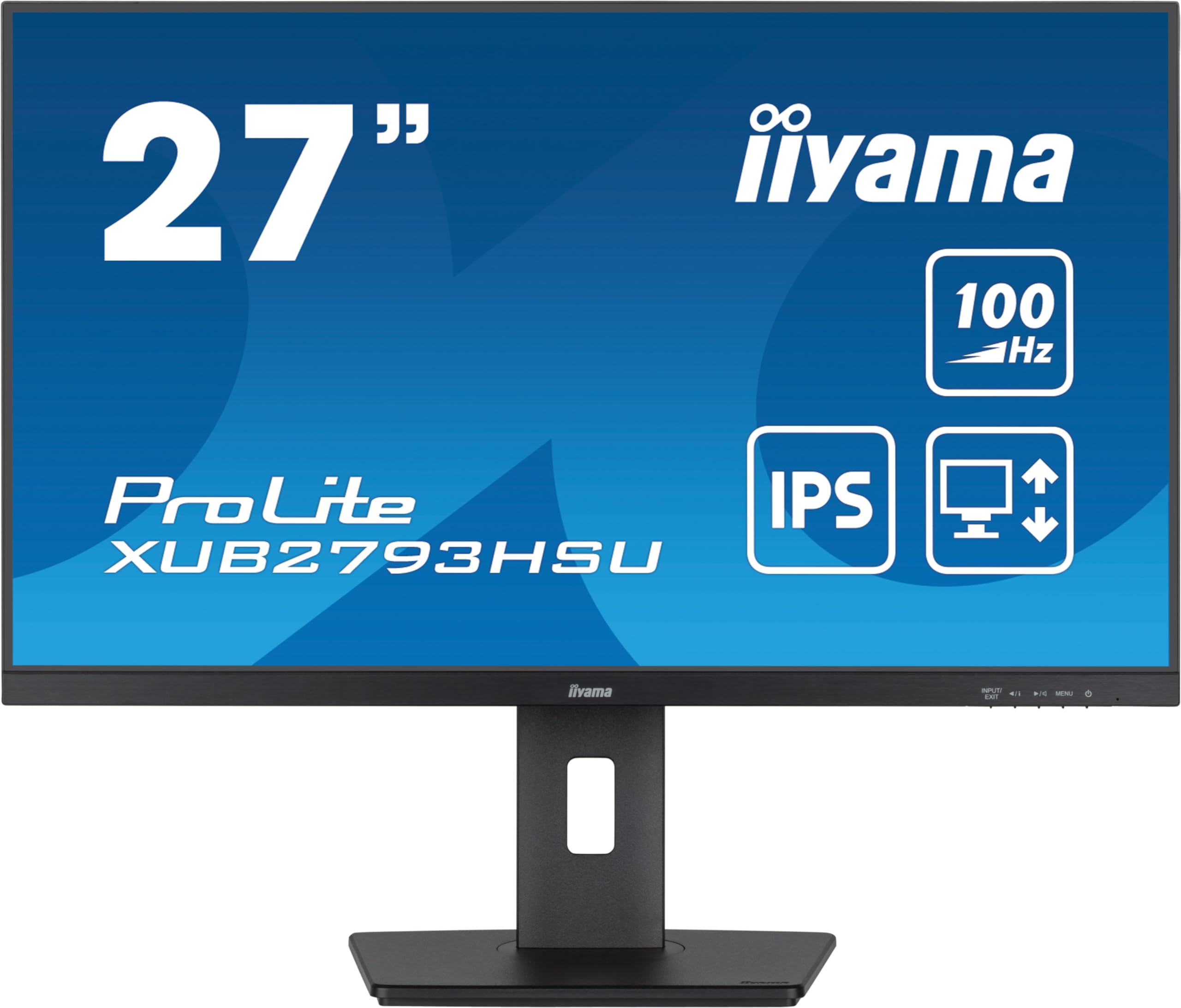 iiyamaProlite XUB2793HSU-B6 68.6 cm 27 Inch IPS LED Monitor Full HD 100Hz HDMI DP USB 2.0 Height Adjustment Pivot FreeSync Black