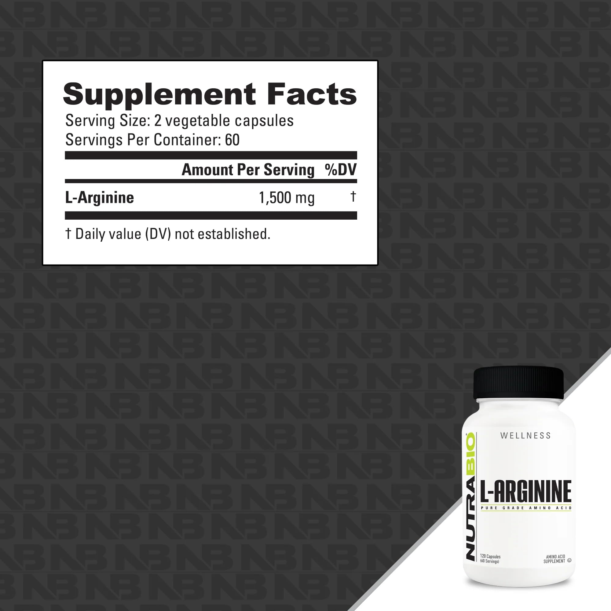 Amazon.com: NutraBio L-Arginine Supplement, 750mg  Nitric Oxide Precursor,  Supports Blood Flow, Vascular Health, and Muscle Growth- L Arginine  Supplements for Men and Women- 120 Capsules : Everything Else