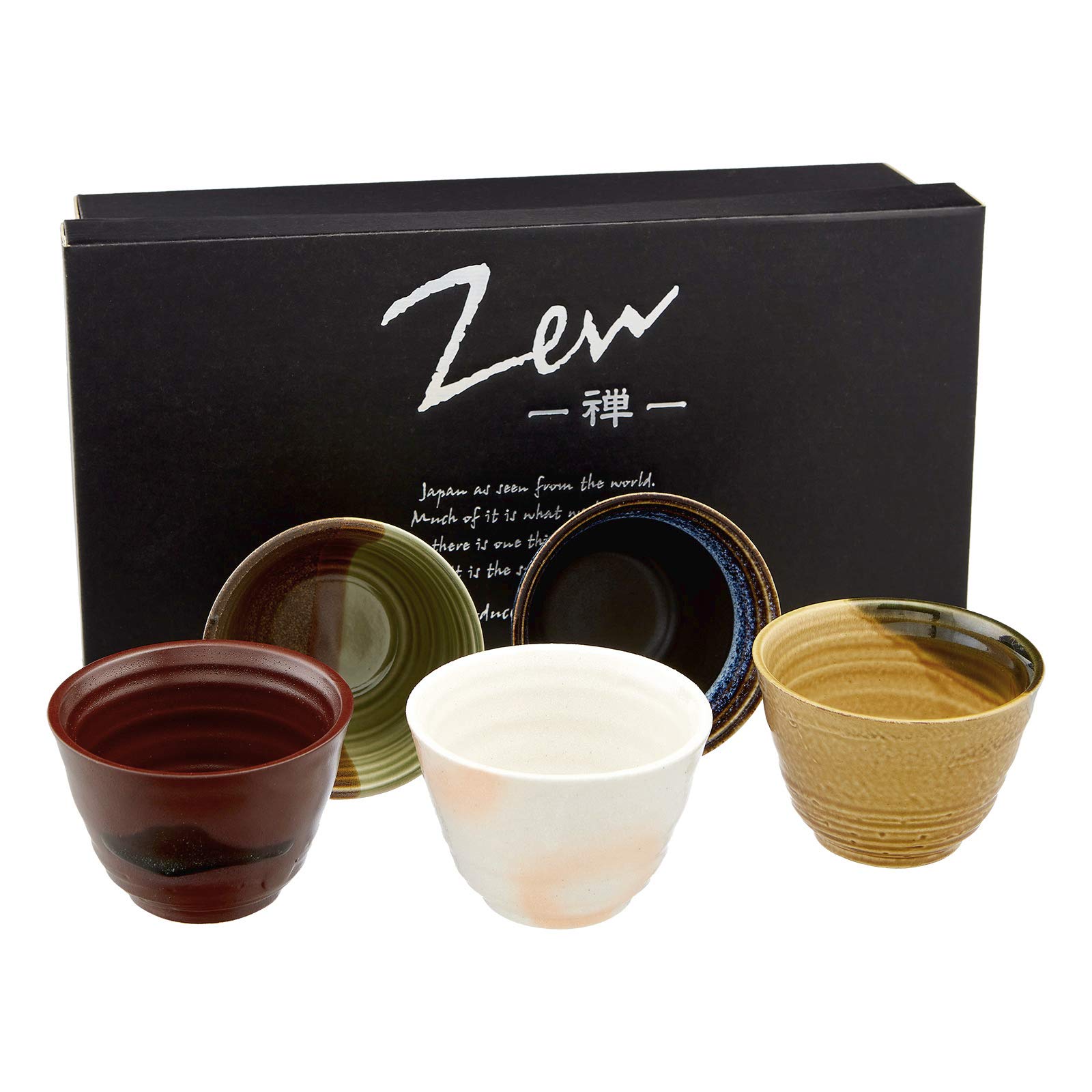 Teeschalen-Set GOYOU Geschenk-Set japanische Kaffeetasse Steinzeug hergestellt in Japan 5er Tassen Schalen-Set Ø 9,3, H. 6,5 cm